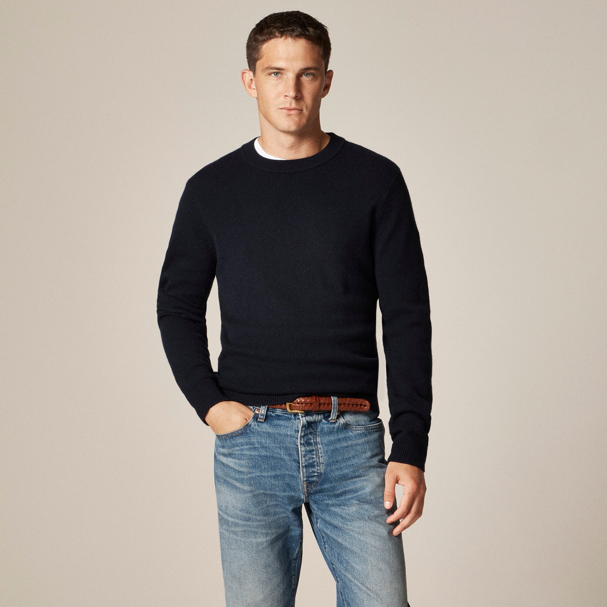 mens Midweight cashmere crewneck sweater