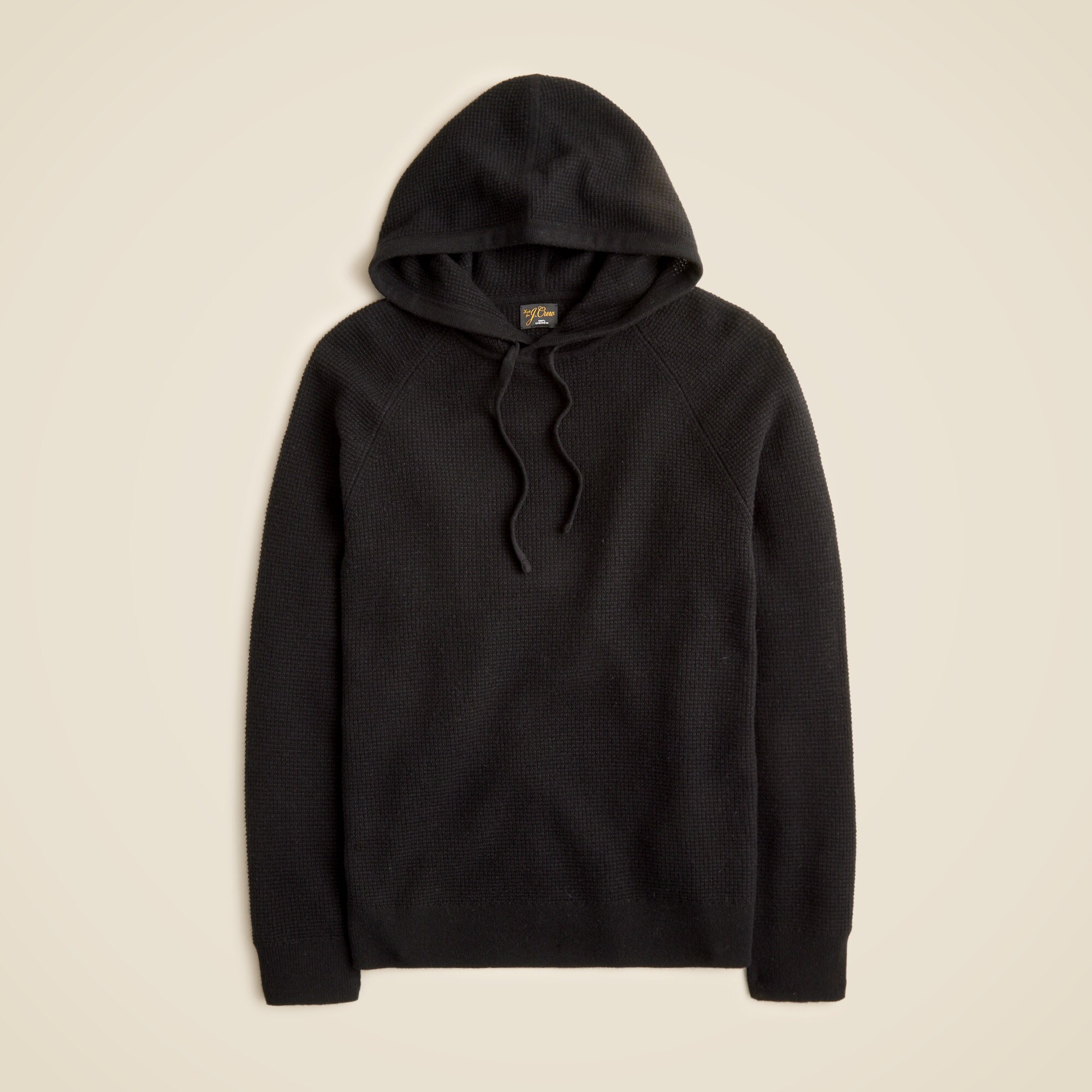 Cashmere waffle hooded sweater