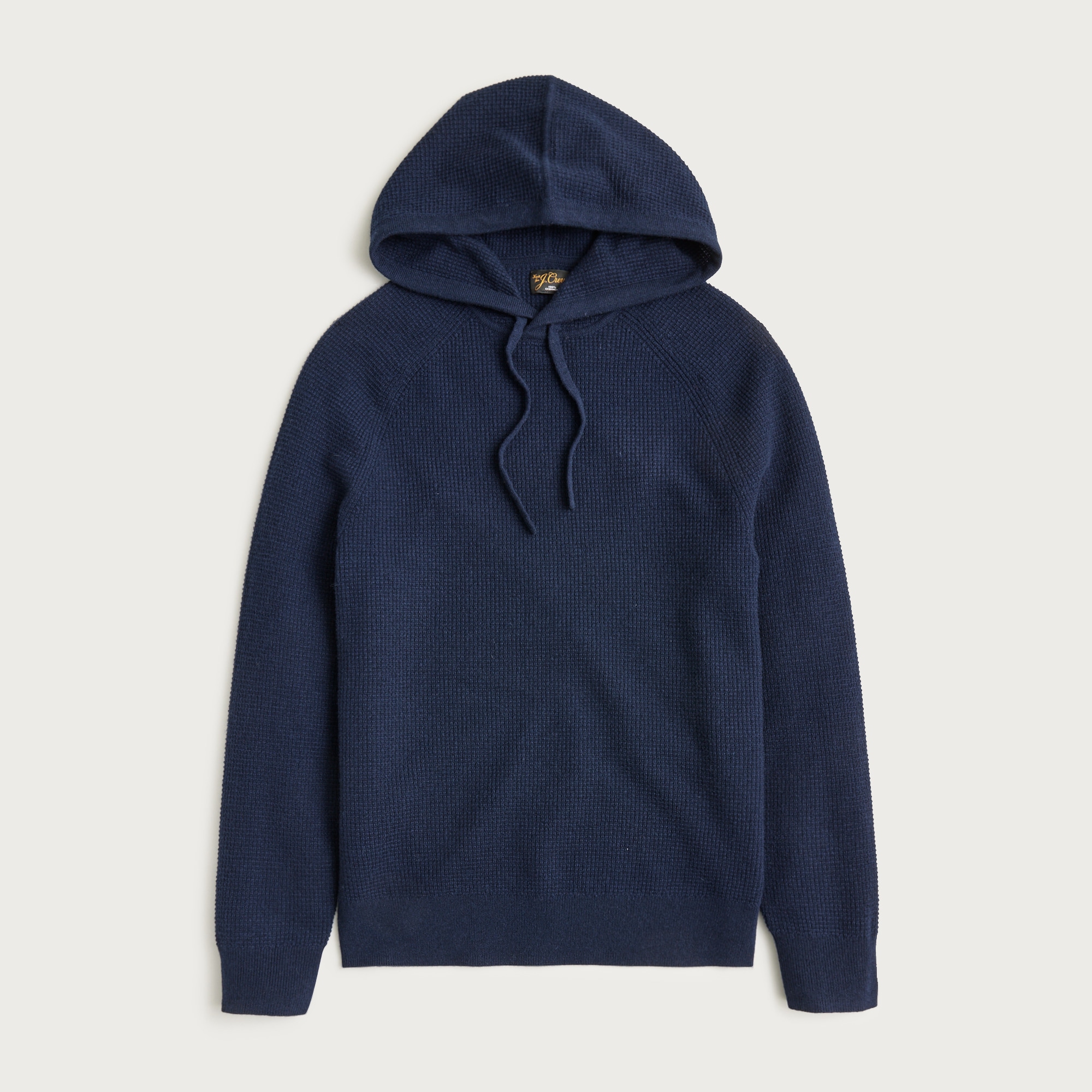  Cashmere waffle hooded sweater