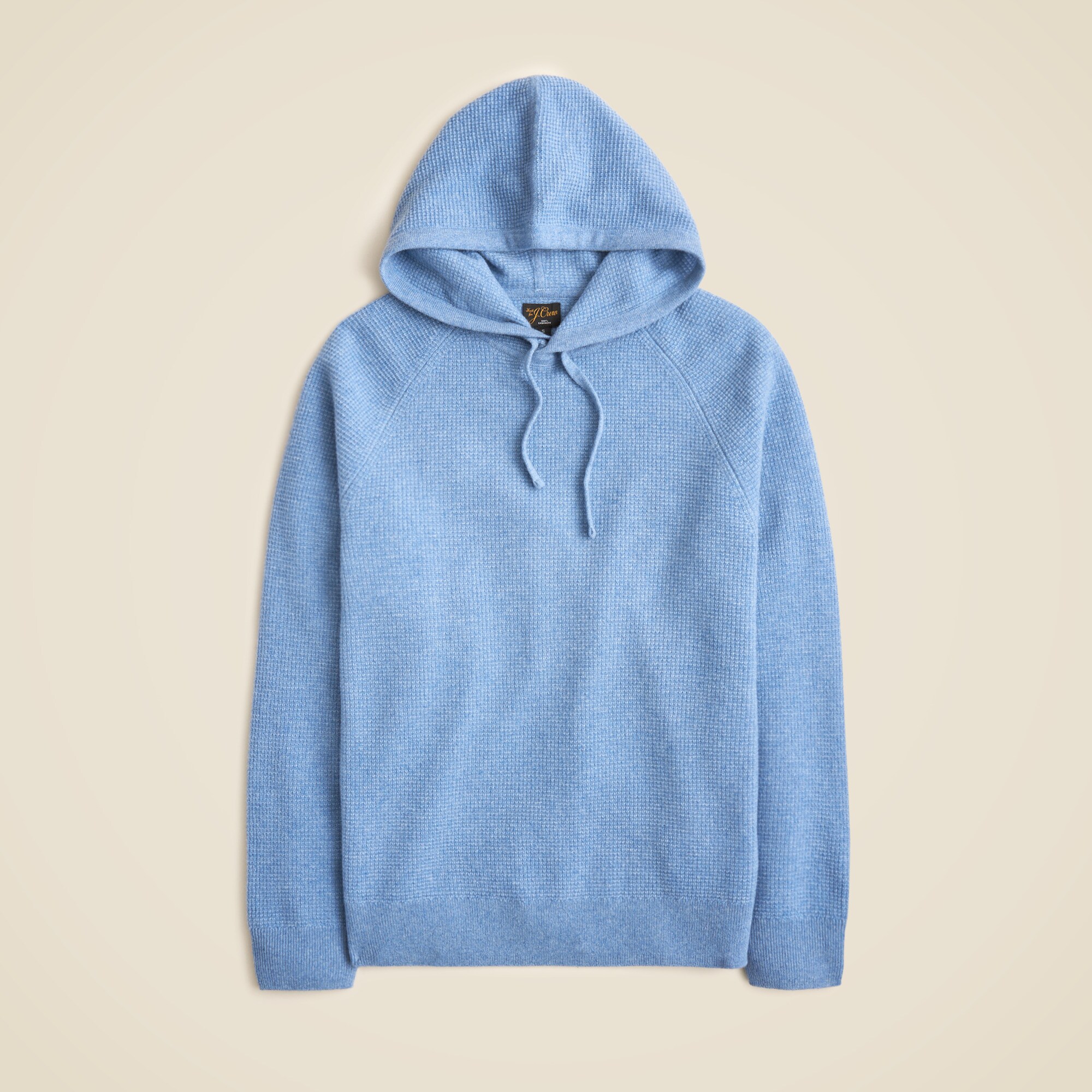 mens Cashmere waffle hooded sweater