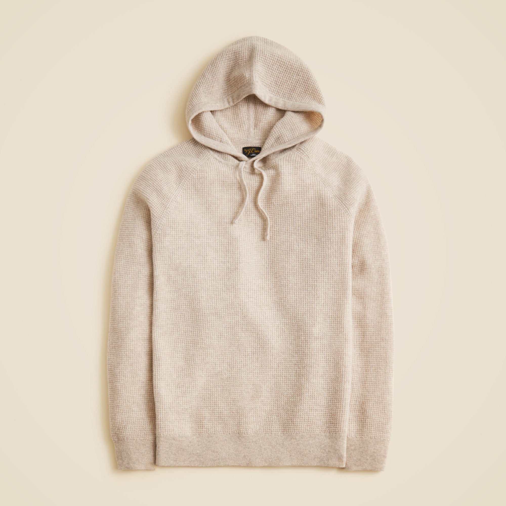  Cashmere waffle hooded sweater