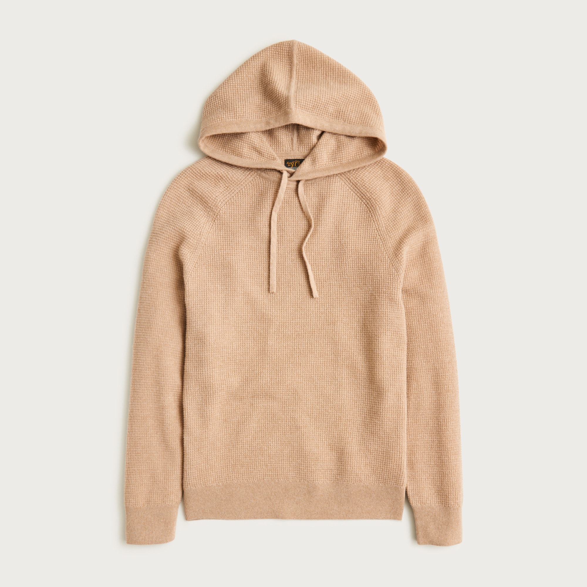  Cashmere waffle hooded sweater
