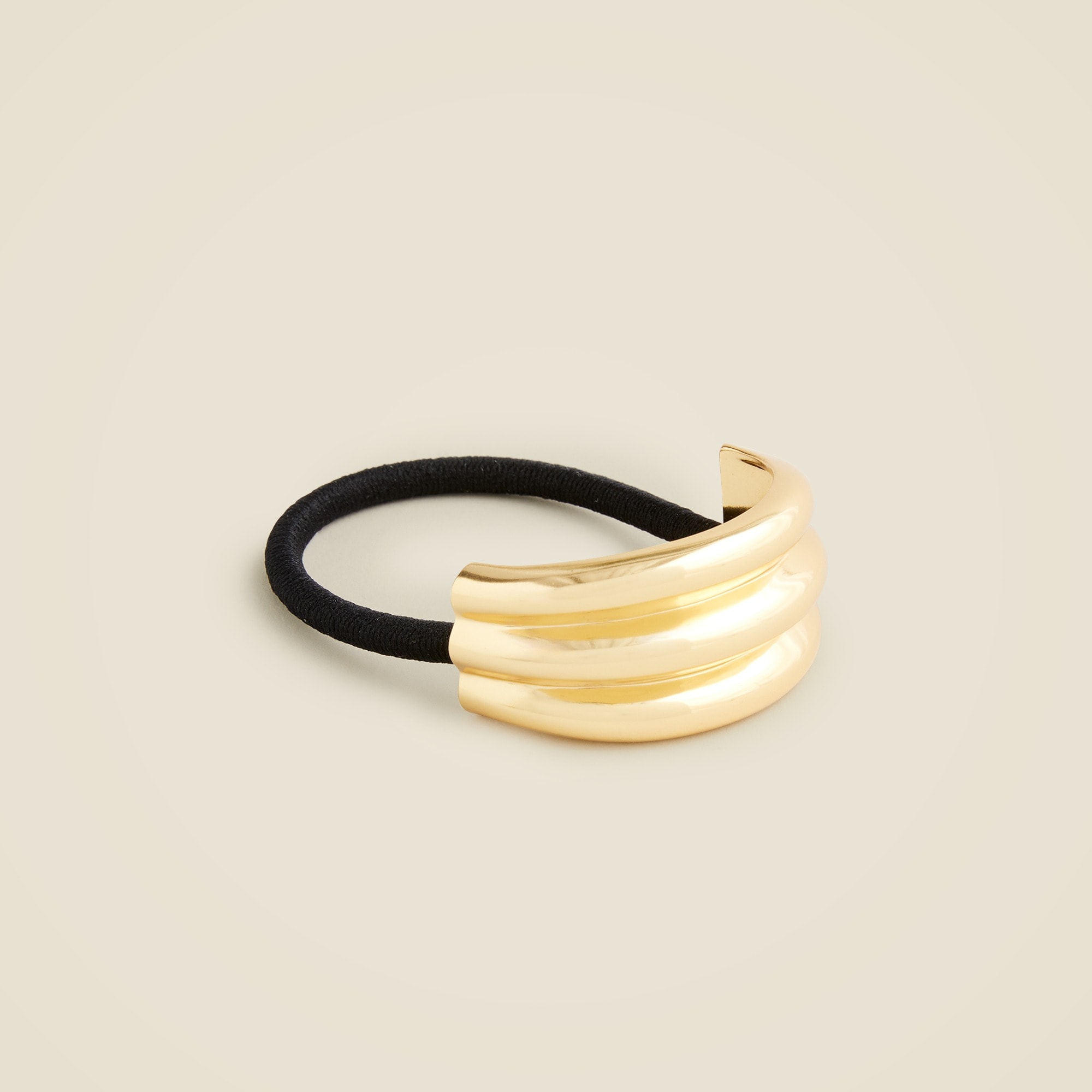 Ridged metal hair tie