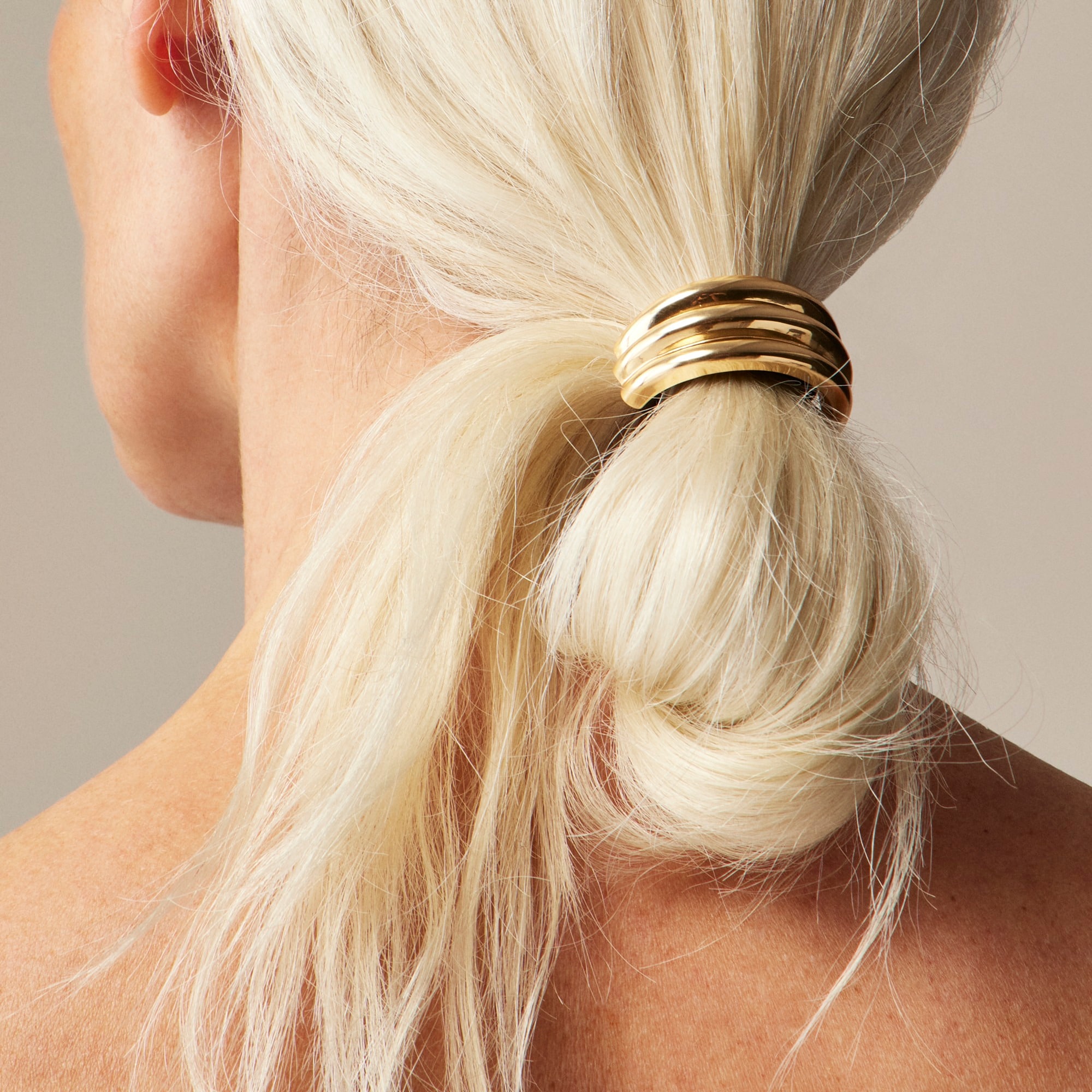 womens Ridged metal hair tie