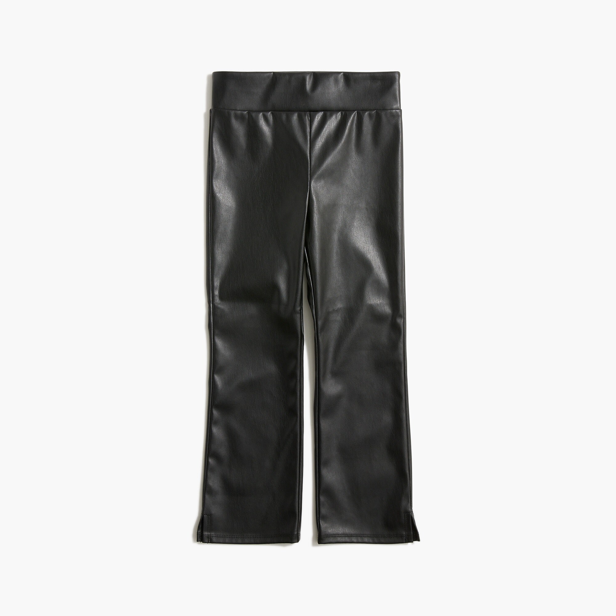 Girls' faux-leather flare leggings