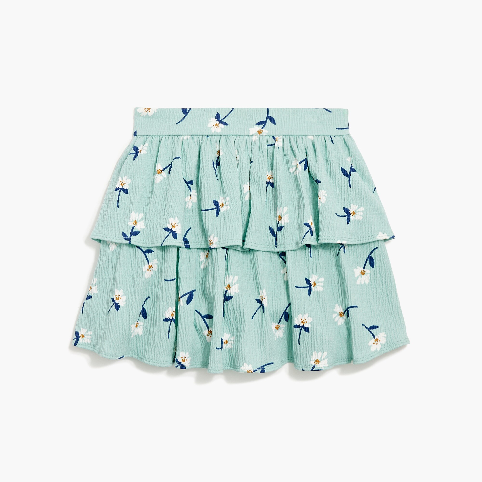 Girls' floral crinkle-knit skort