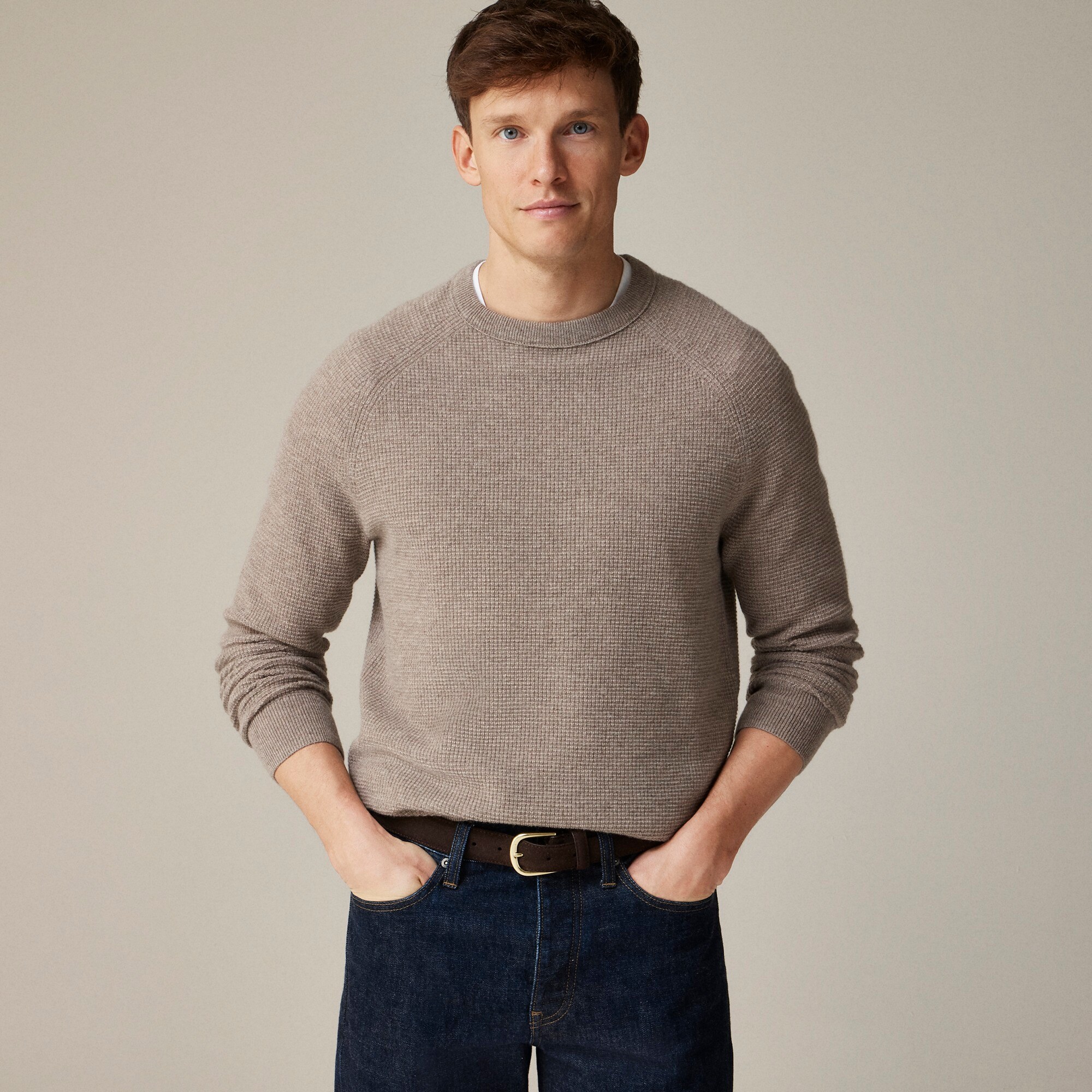 Cashmere waffle sweater