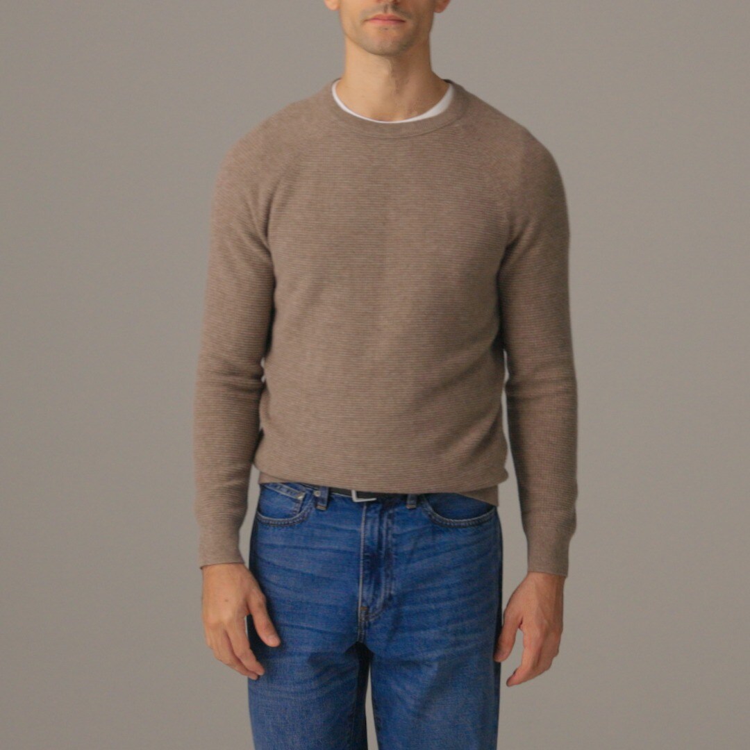 Cashmere waffle sweater