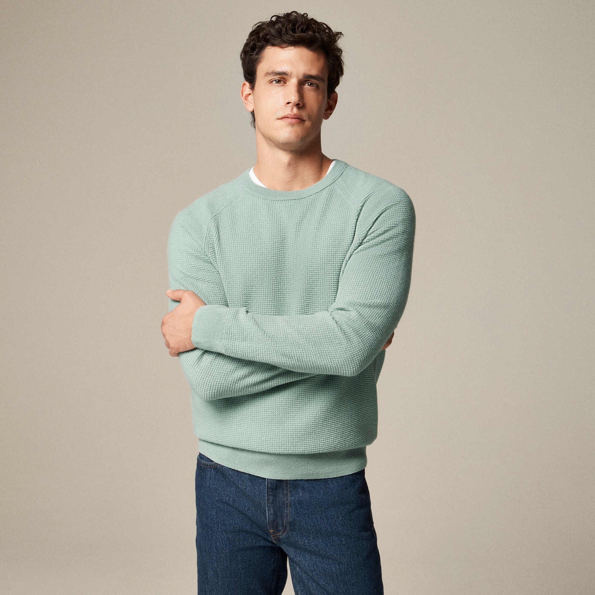 mens Cashmere waffle sweater