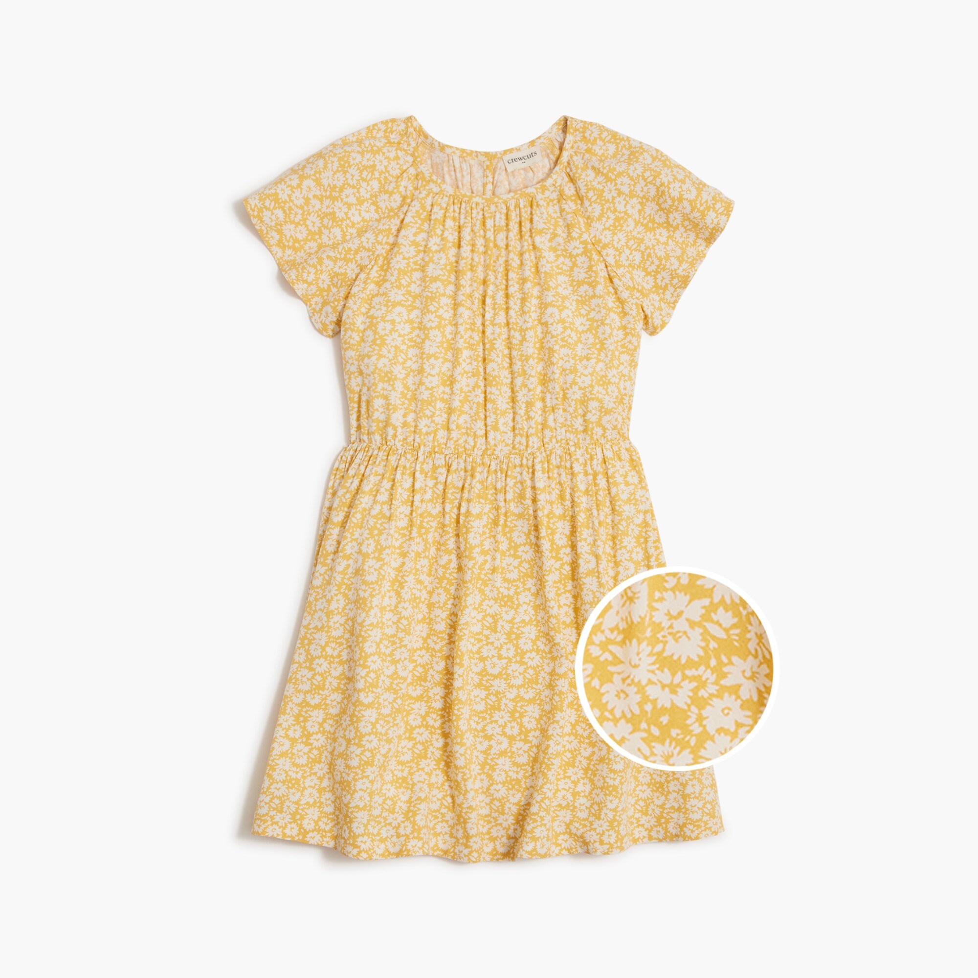 Girls' floral flutter-sleeve dress