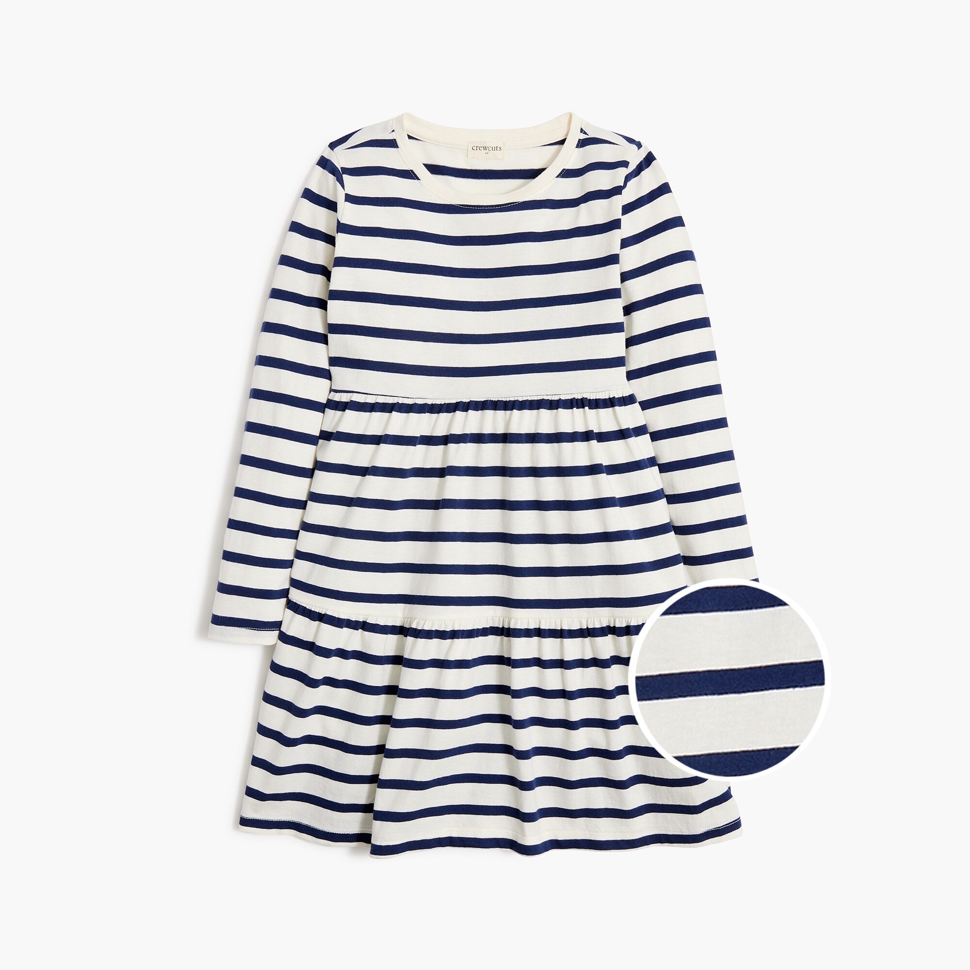 Girls' long-sleeve striped dress