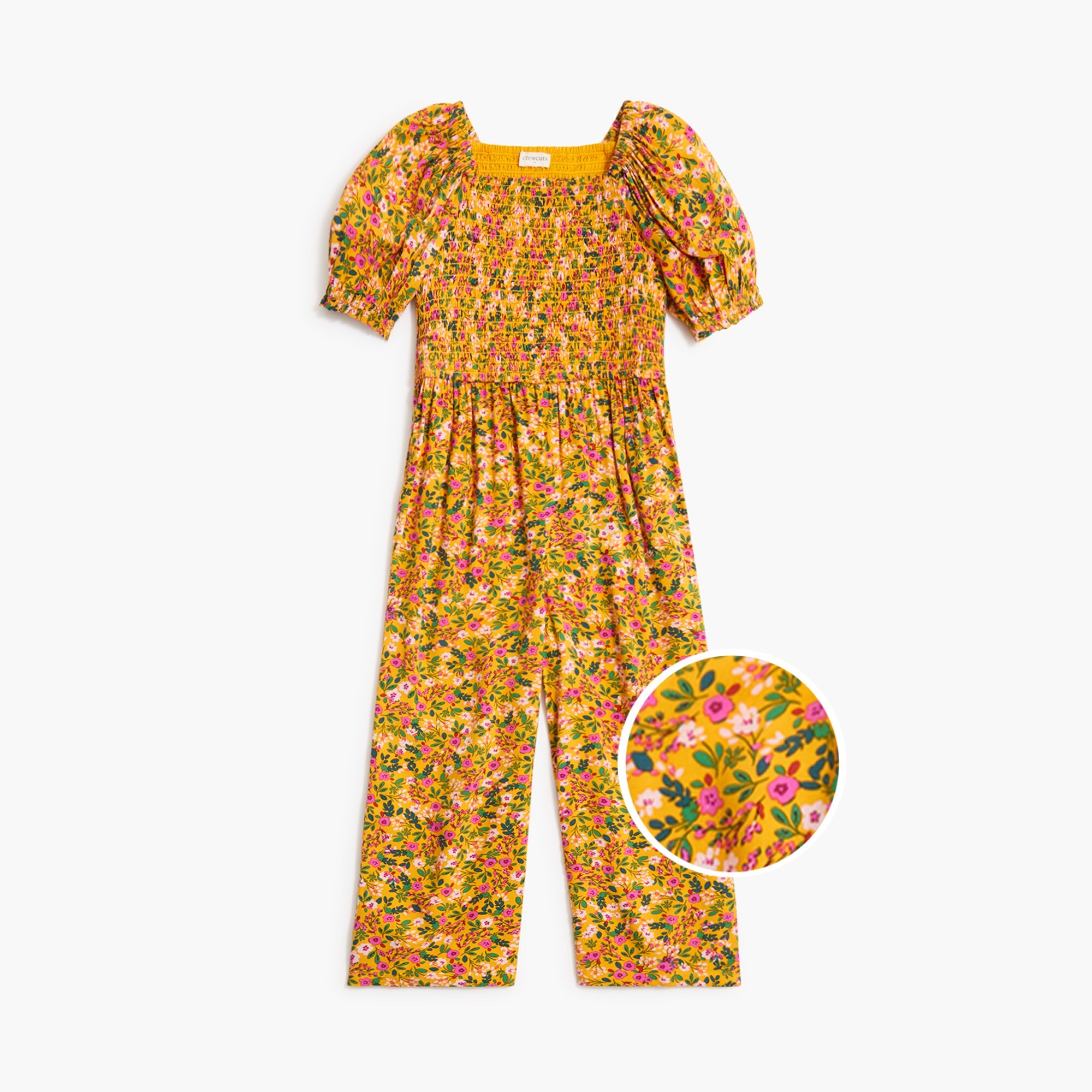 Girls' floral jumpsuit