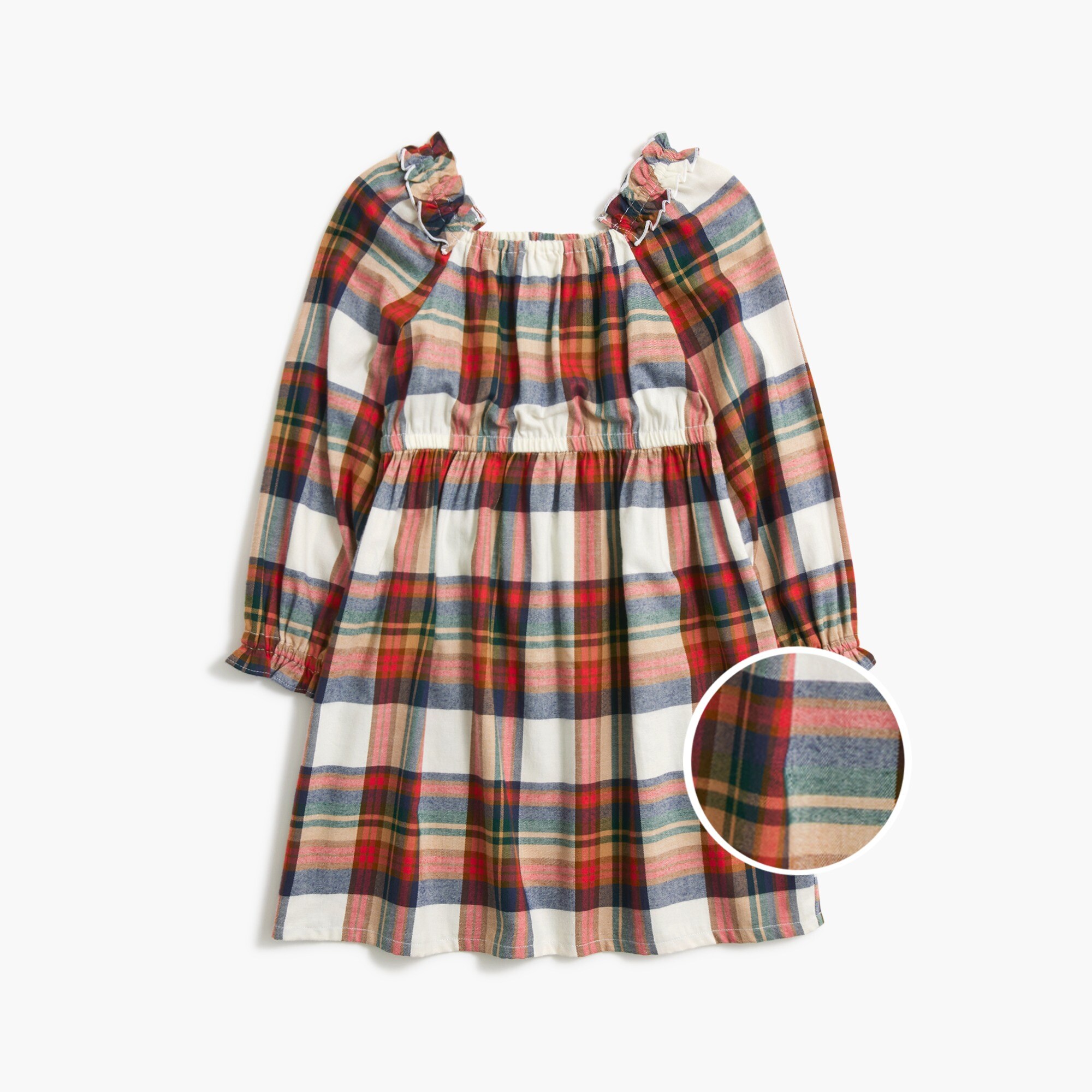 Girls' flannel plaid dress