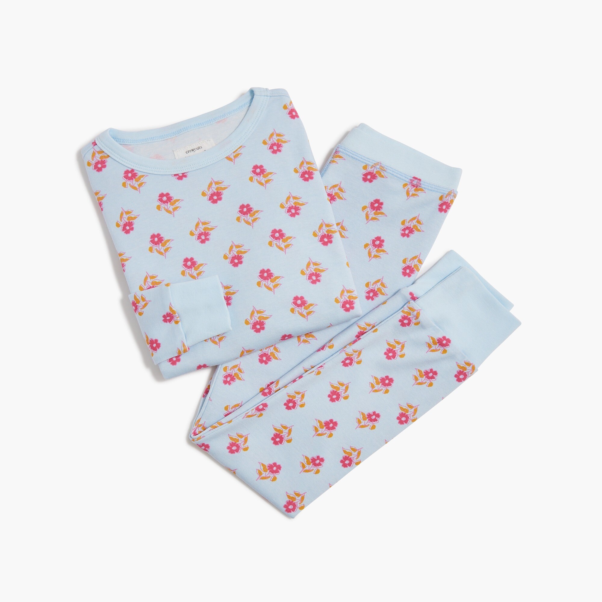 girls' block-print pajama set for girls