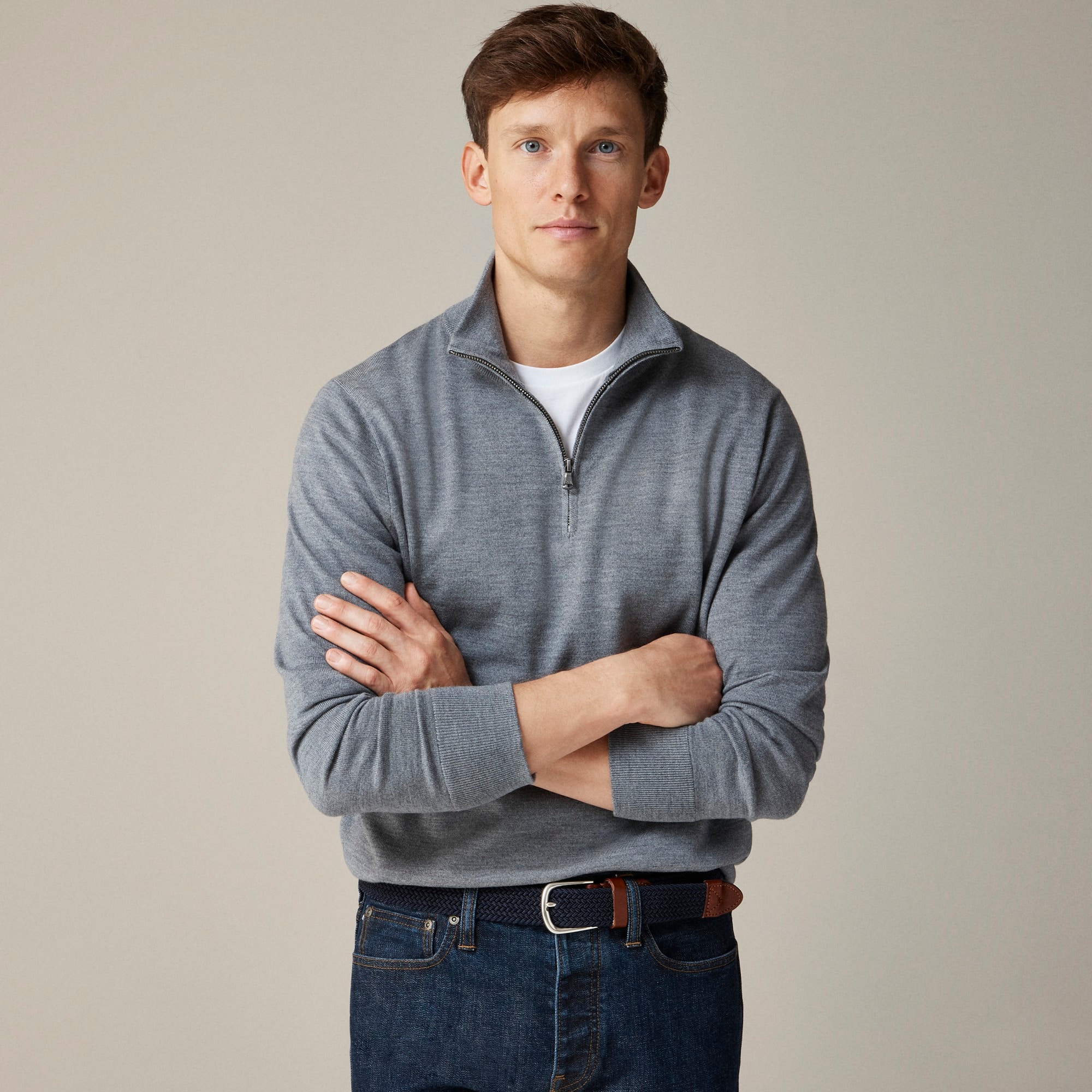  Merino wool half-zip sweater