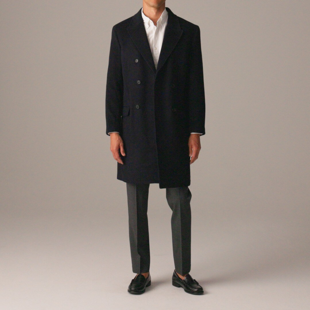 Rivington Double-breasted Topcoat In Wool Blend For Men | J.Crew