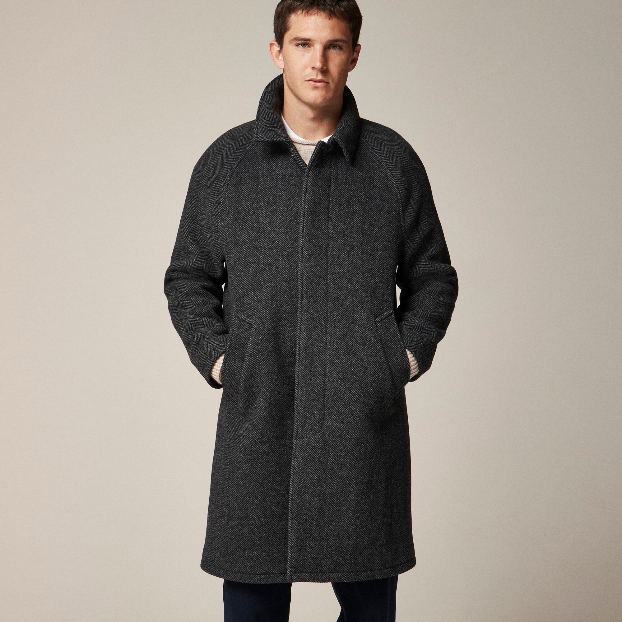Rivington car coat in wool-blend herringbone