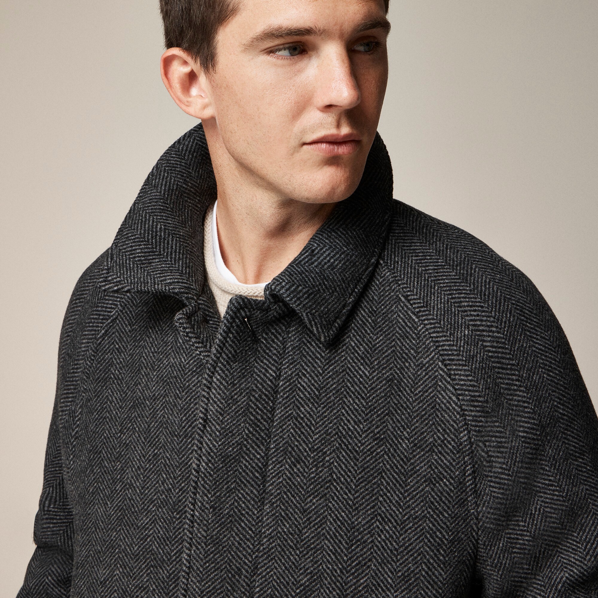 Rivington car coat in wool-blend herringbone