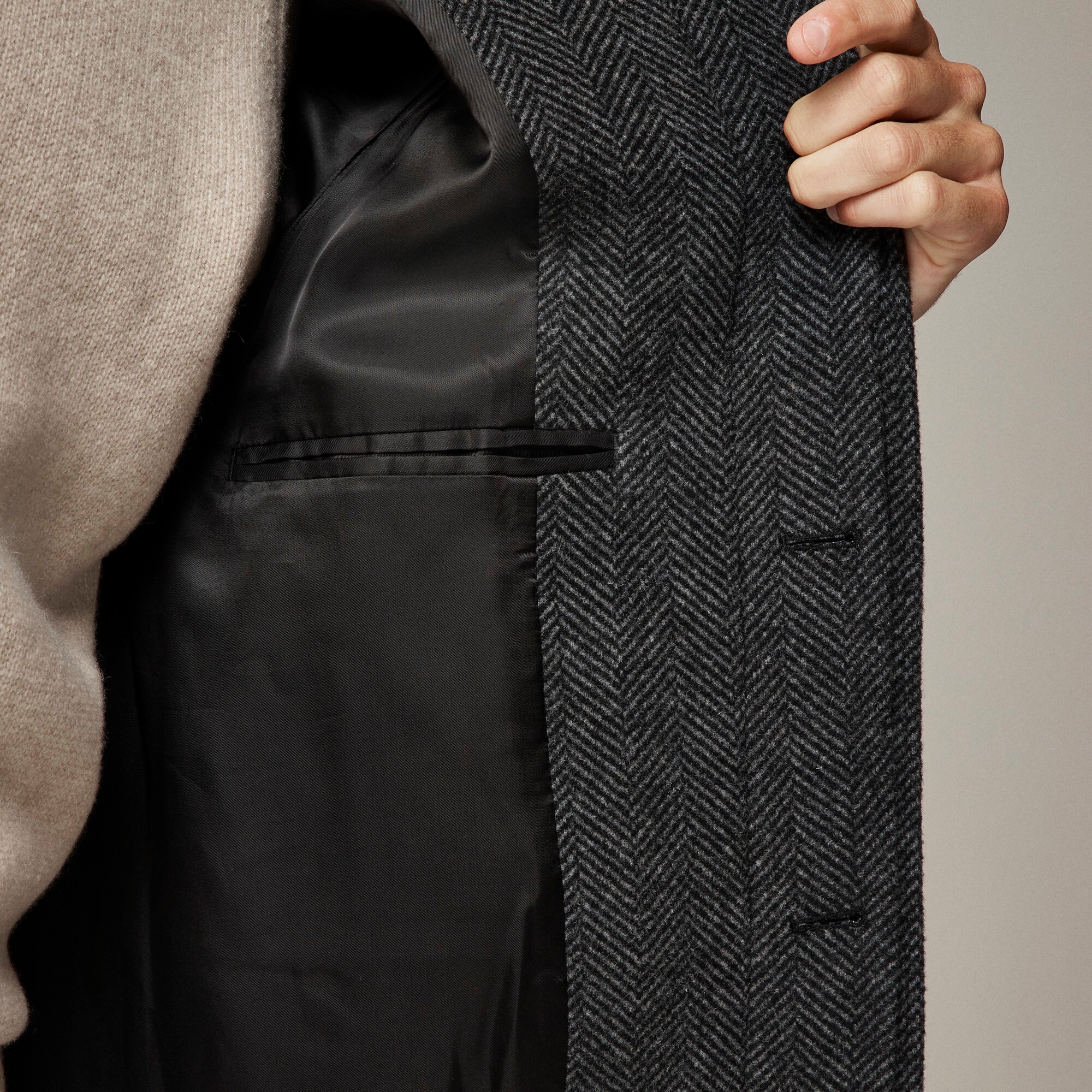 Rivington car coat in wool-blend herringbone