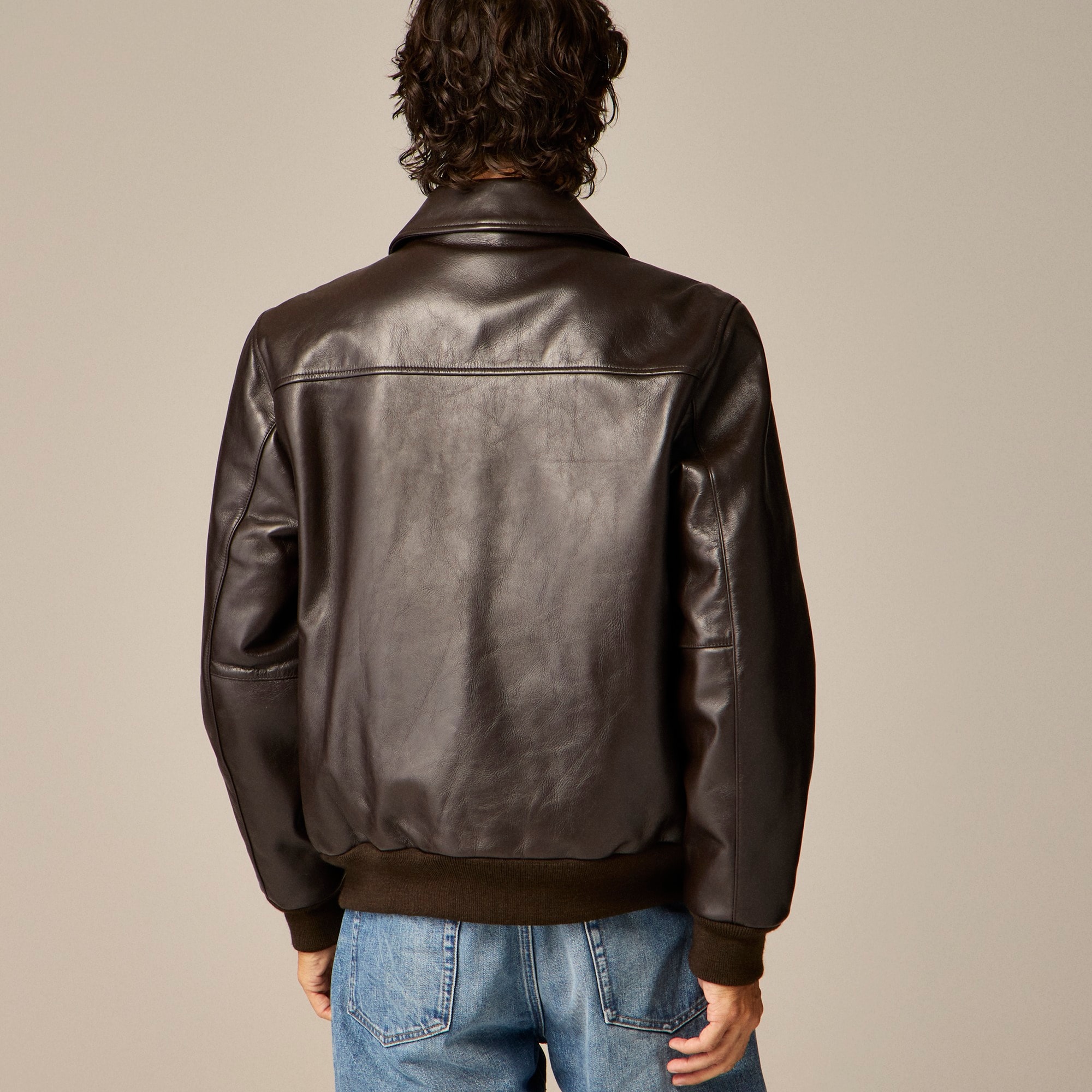 Flight Jacket In Italian Leather For Men | J.Crew