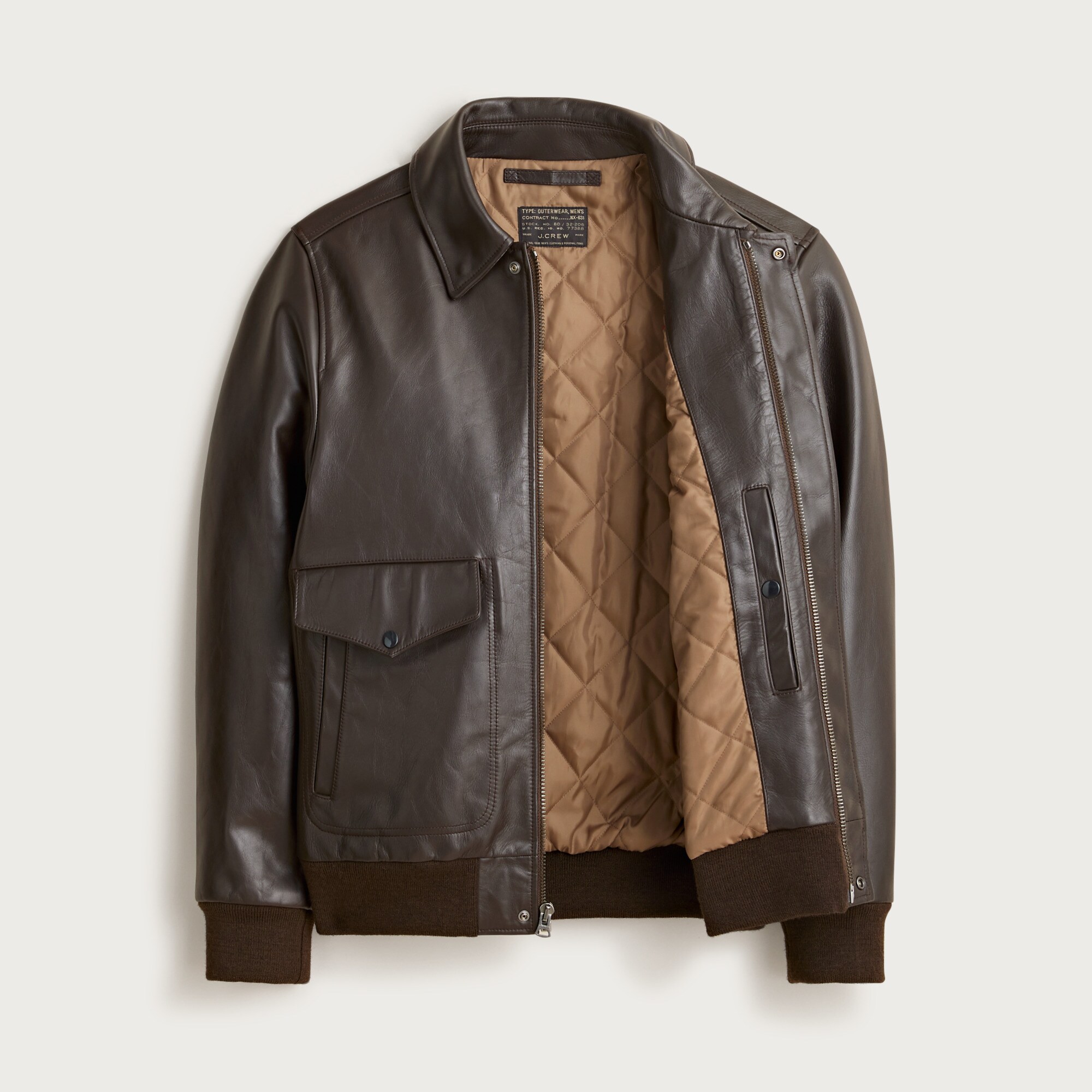 J.CREW ブラウンレザージャケット Brown Leather For Mens | J.Crew