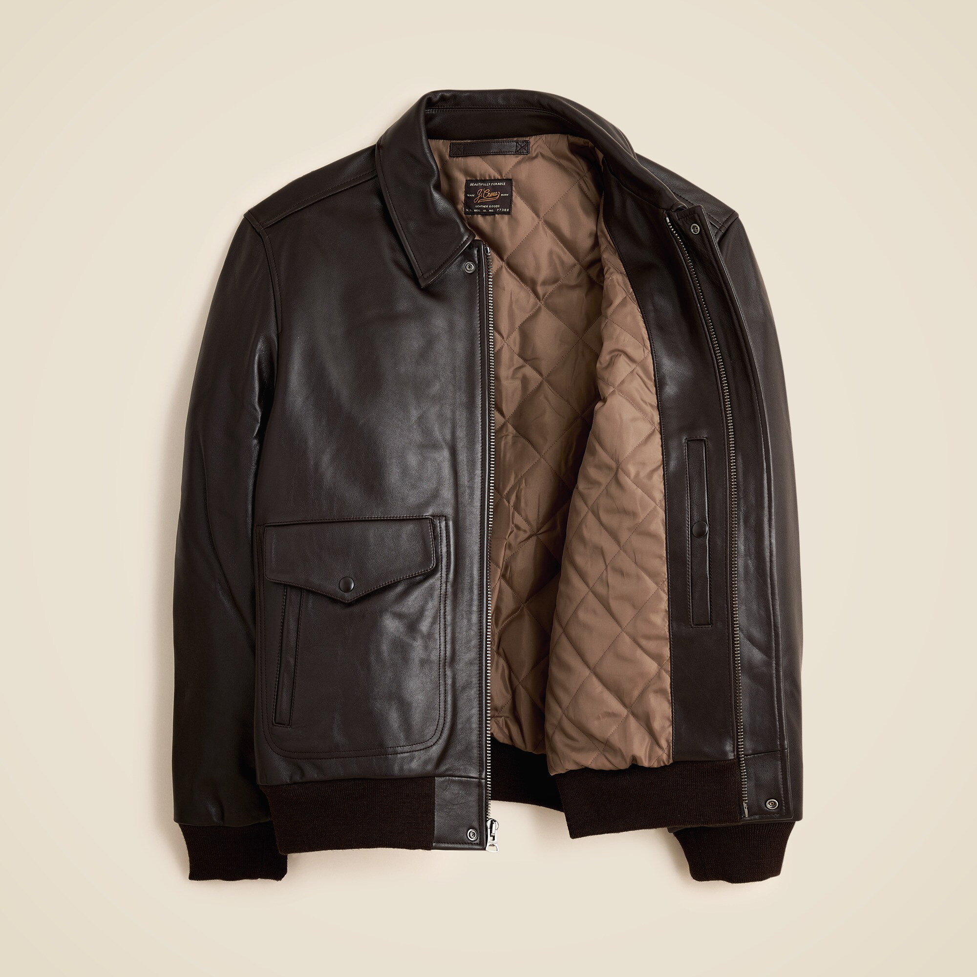 Flight jacket in Italian leather