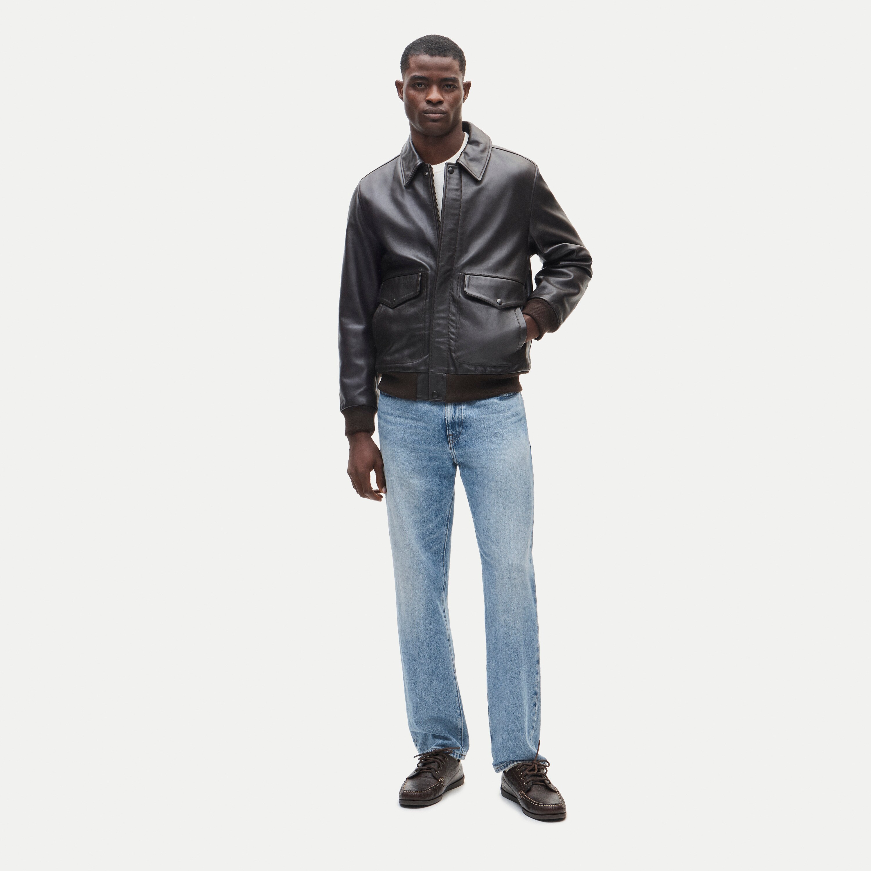 Flight jacket in Italian leather
