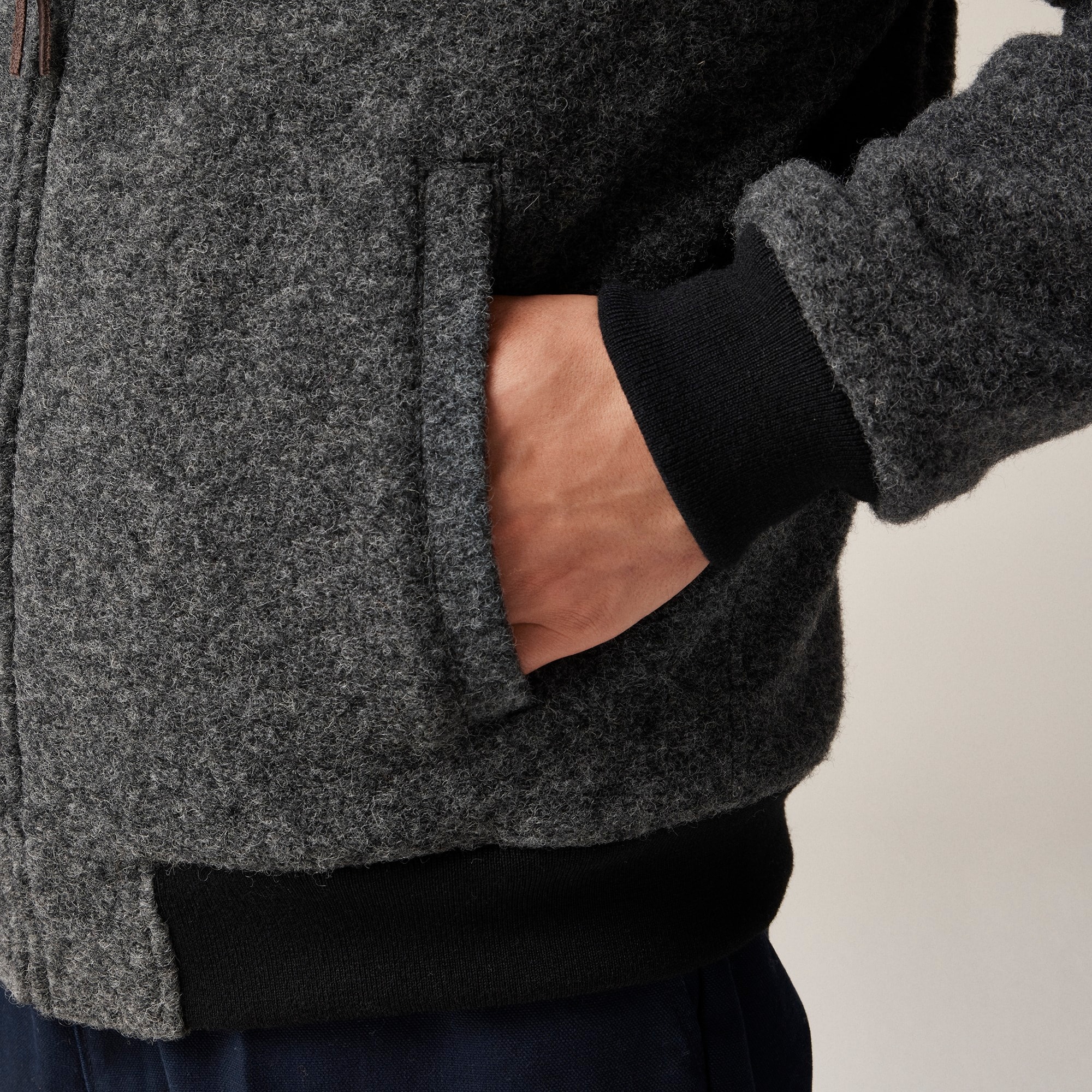 Wool-blend fleece jacket