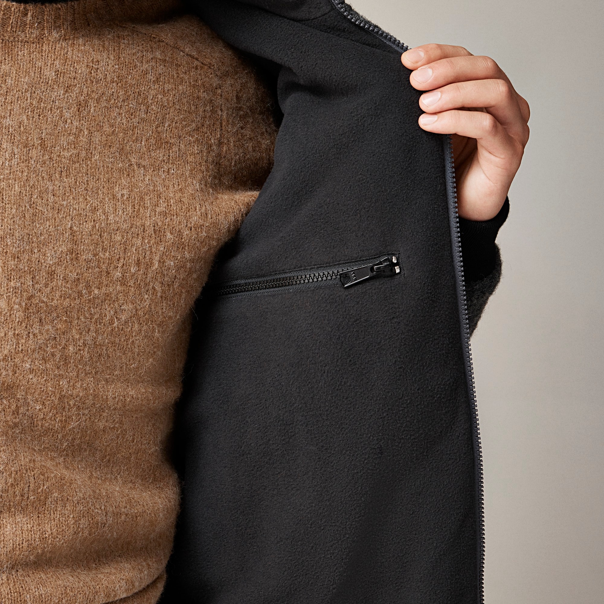 Wool-blend fleece jacket
