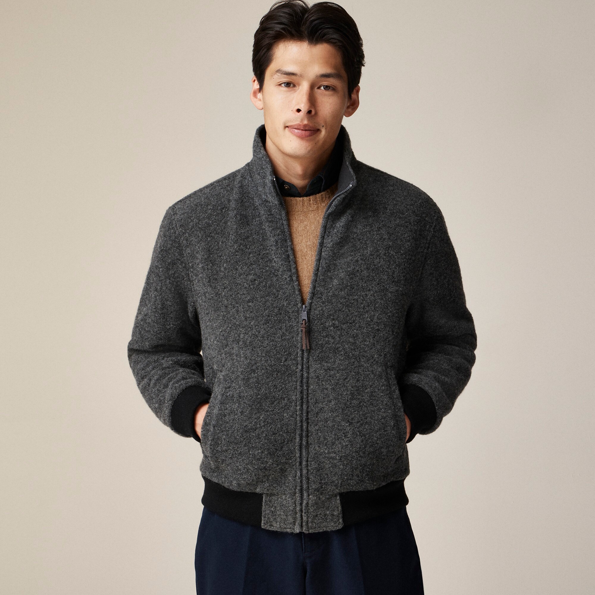 Wool-blend fleece jacket