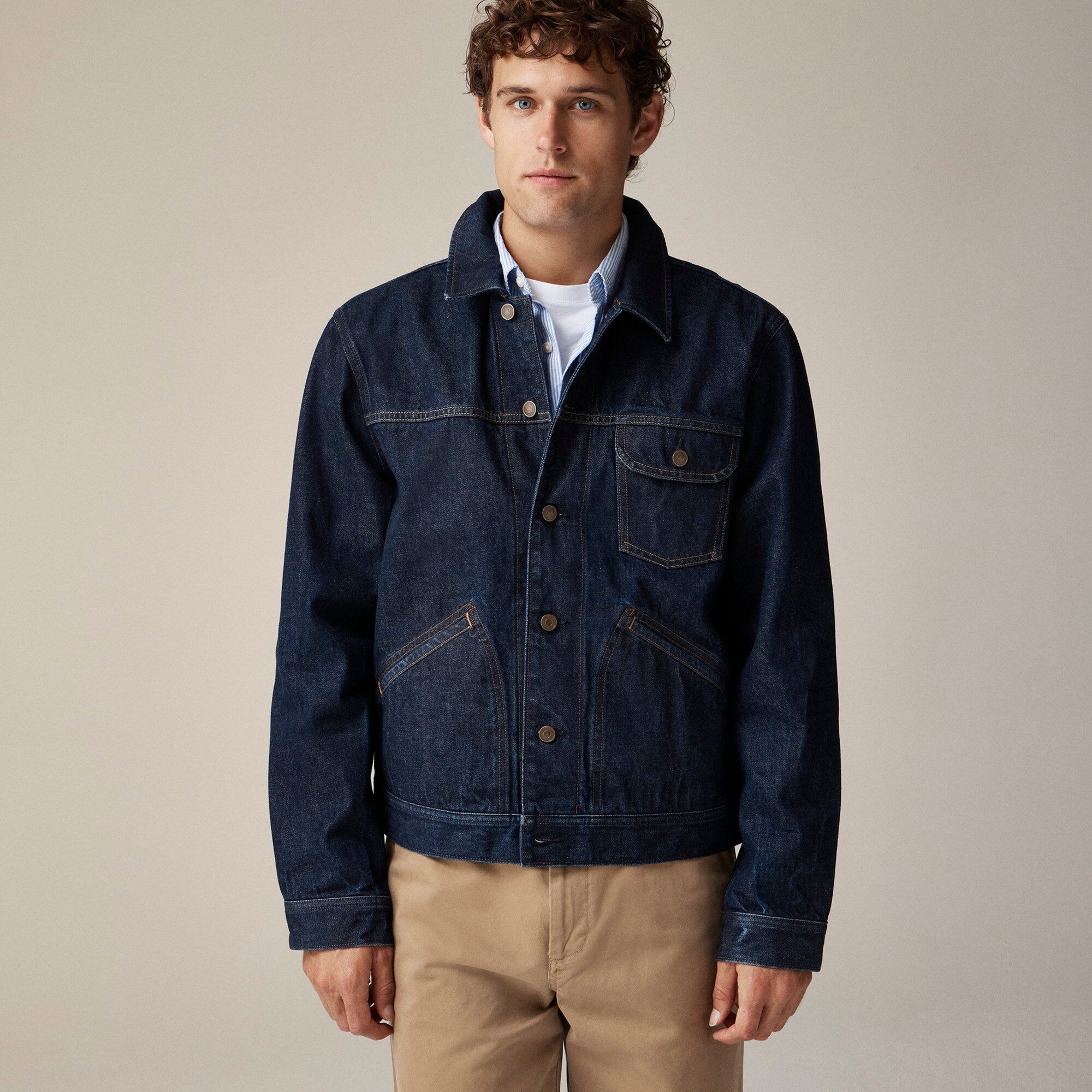 Trucker jacket in selvedge Japanese denim