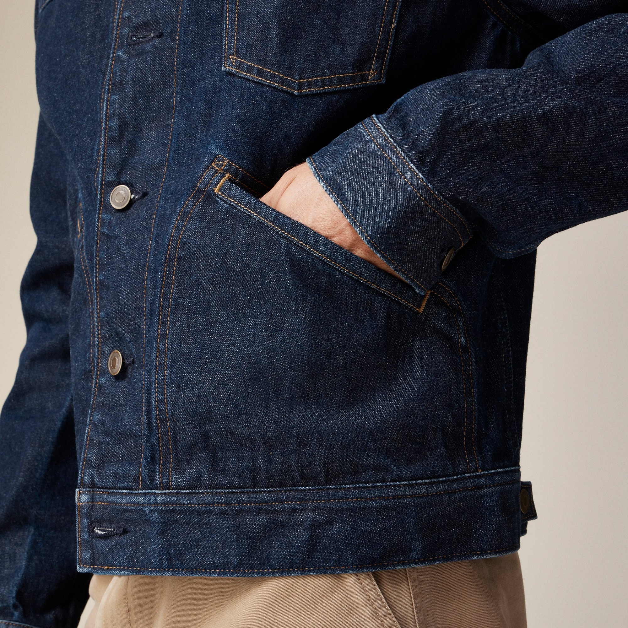 Trucker jacket in selvedge Japanese denim