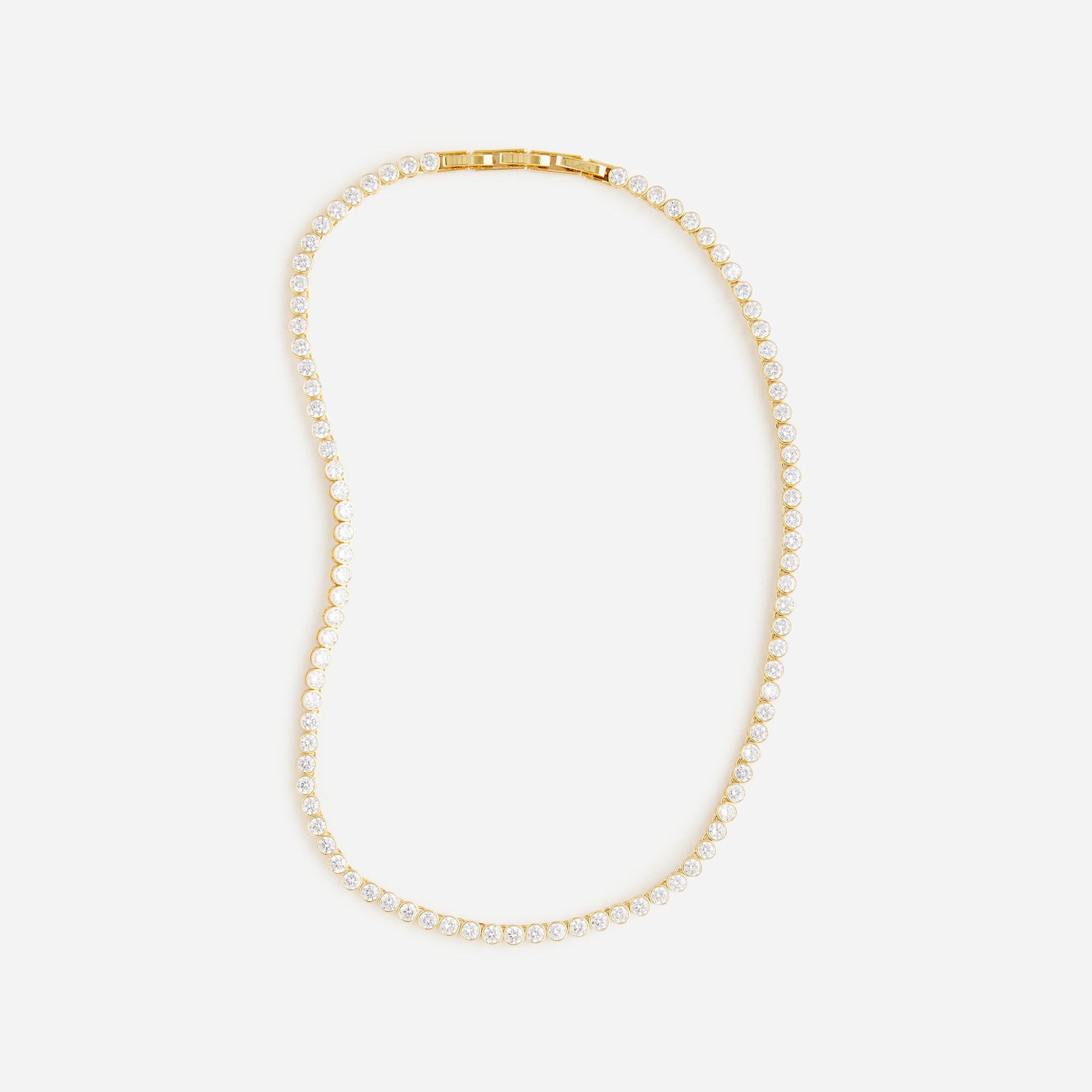 womens Round cubic zirconia bezel-set tennis necklace