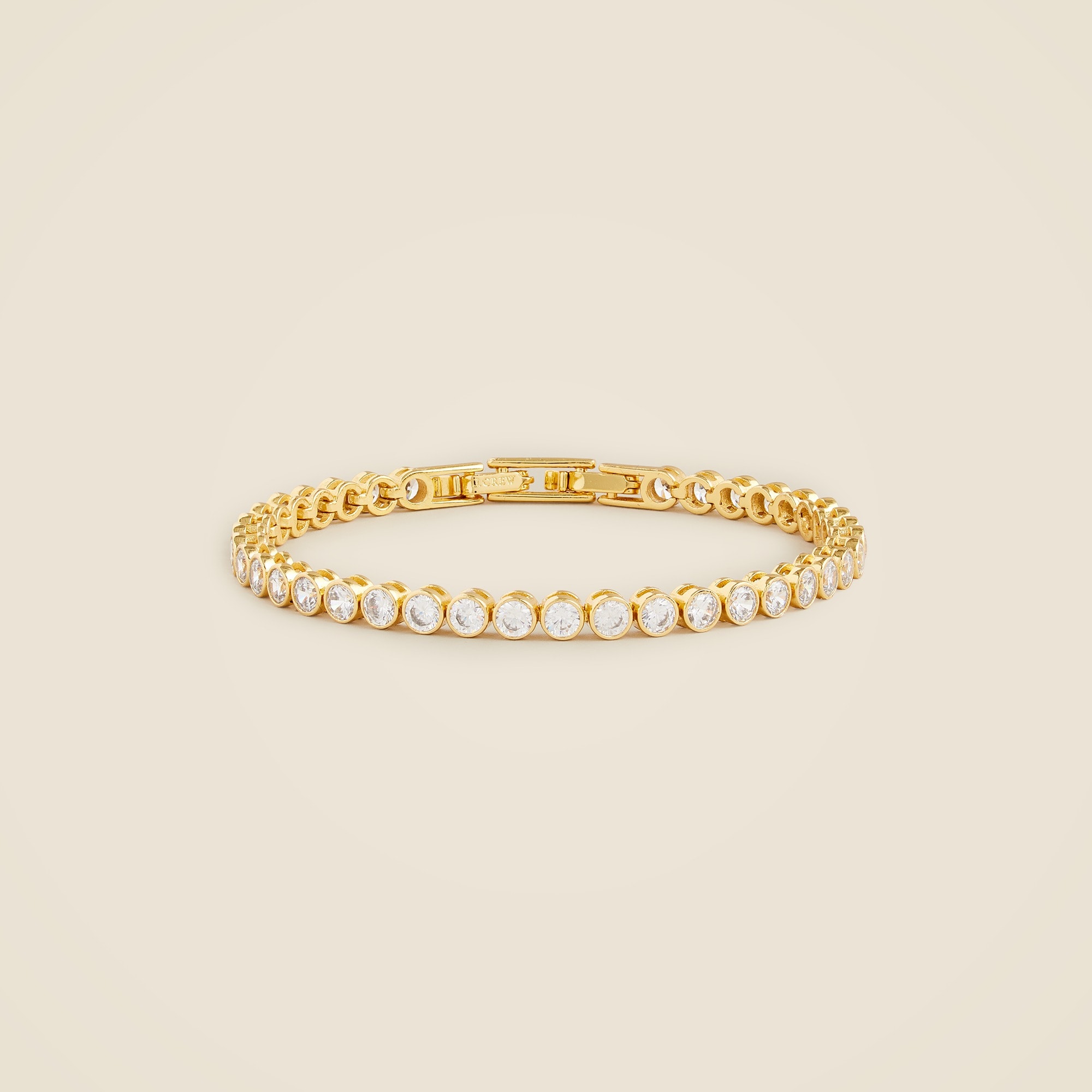 Round cubic zirconia bezel-set tennis bracelet