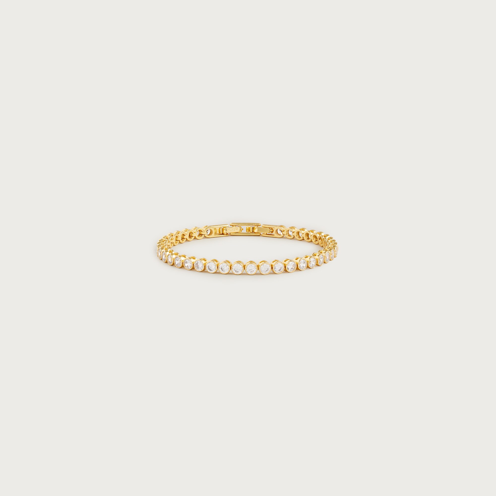 Round cubic zirconia bezel-set tennis bracelet