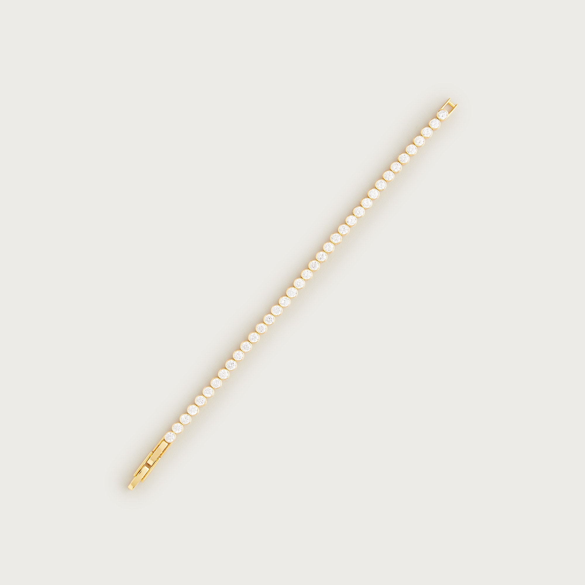Round cubic zirconia bezel-set tennis bracelet