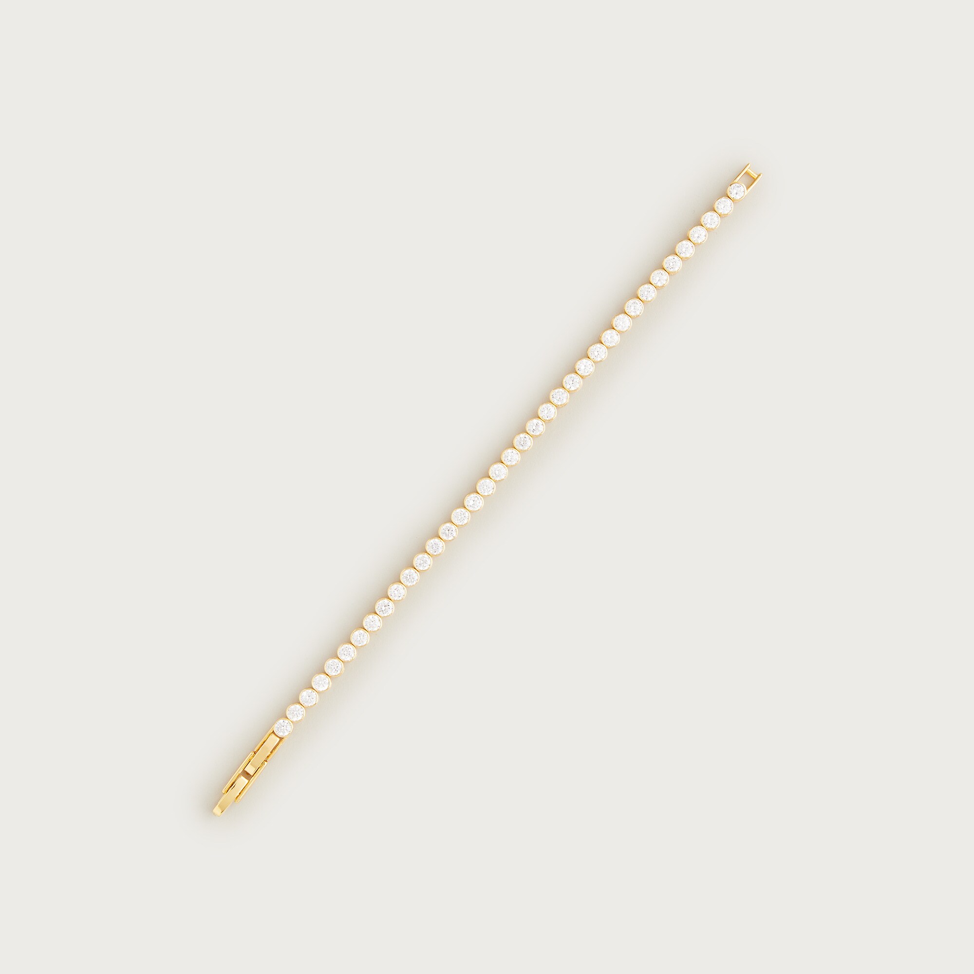 Round cubic zirconia bezel-set tennis bracelet
