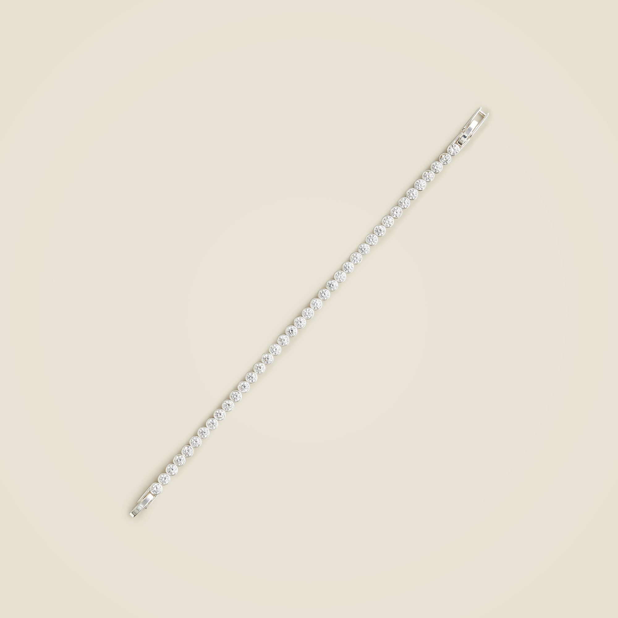 Round cubic zirconia bezel-set tennis bracelet