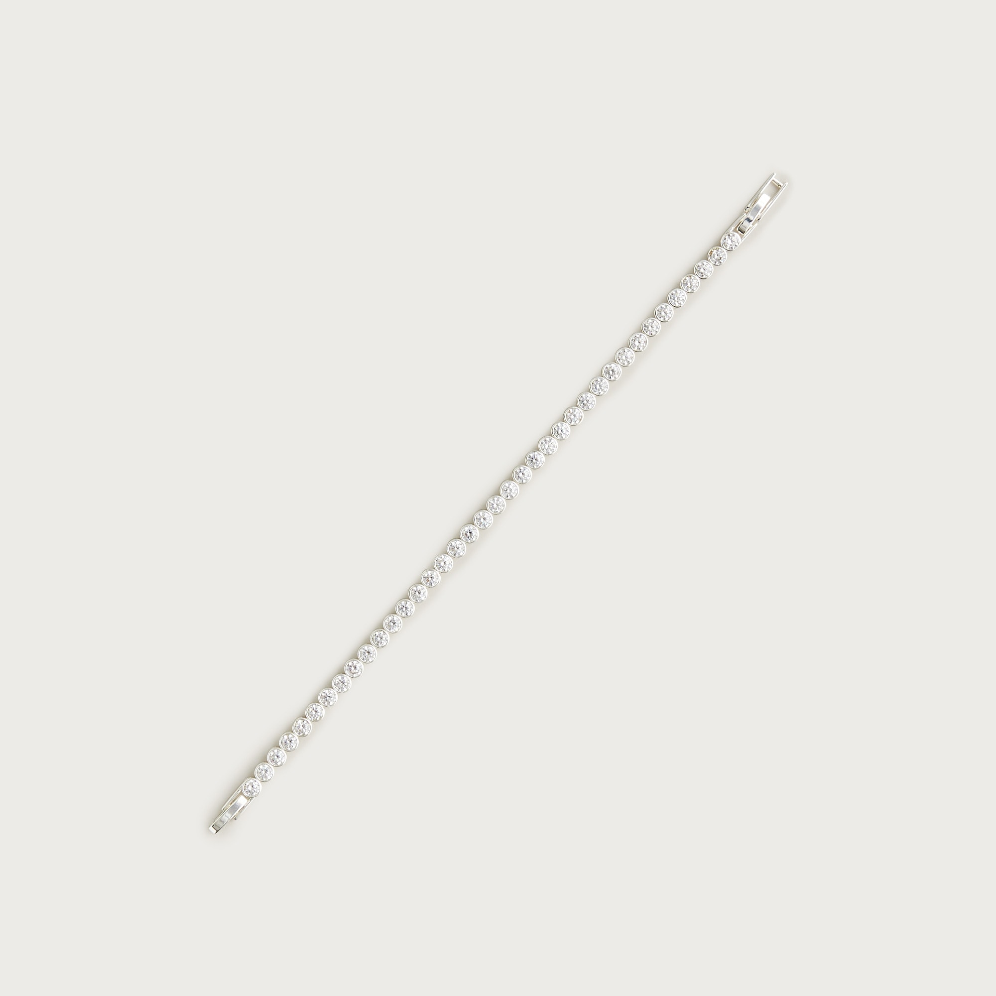 Round cubic zirconia bezel-set tennis bracelet
