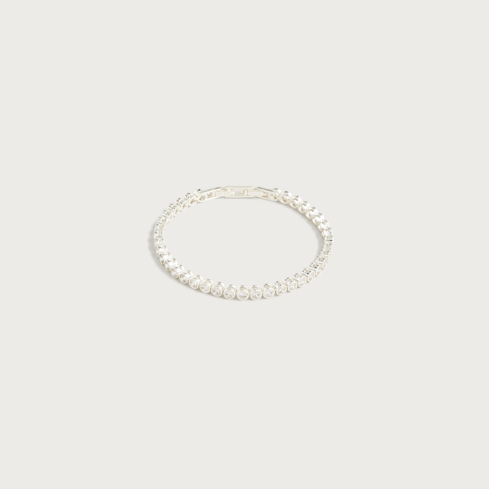 Round cubic zirconia bezel-set tennis bracelet