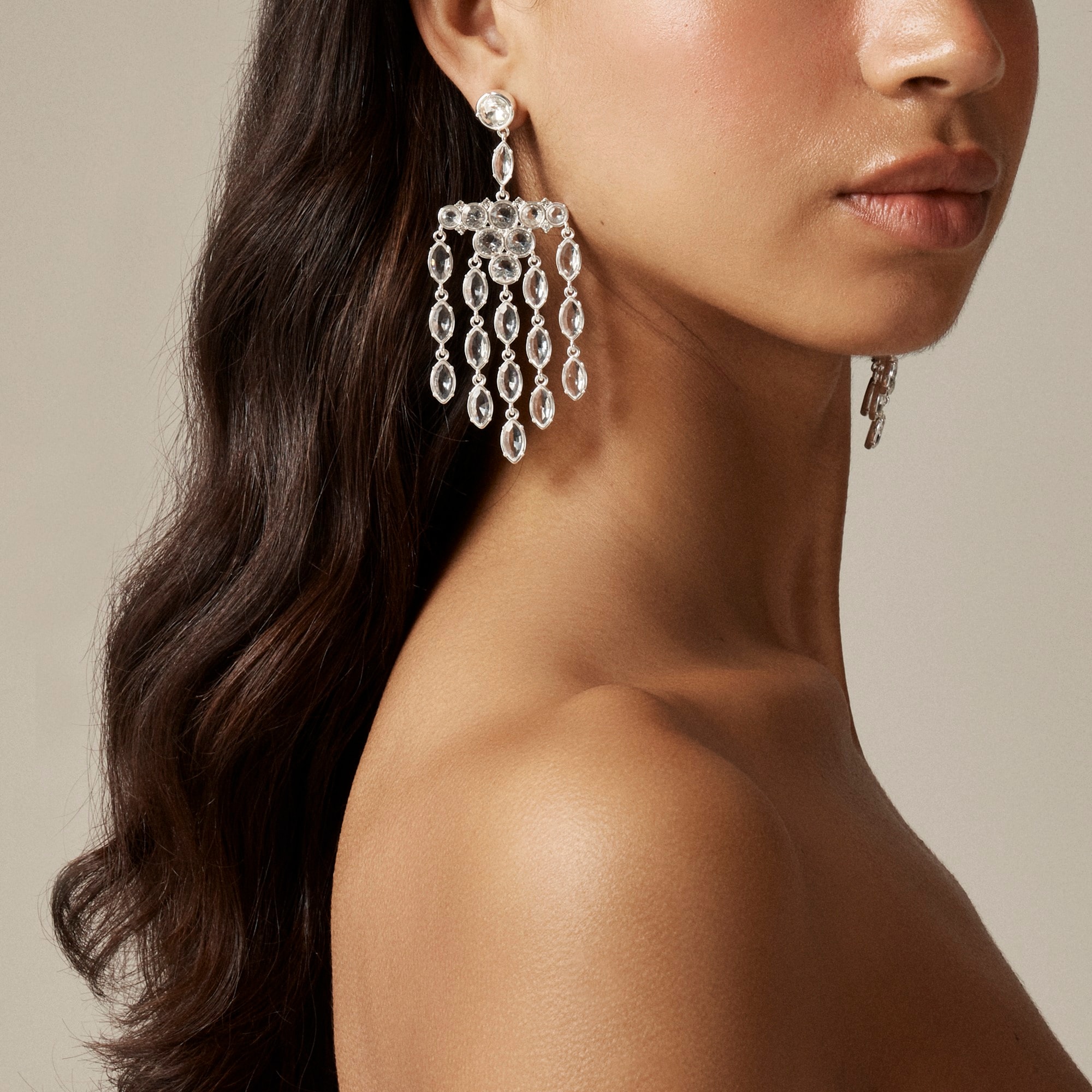 womens Crystal chandelier earrings
