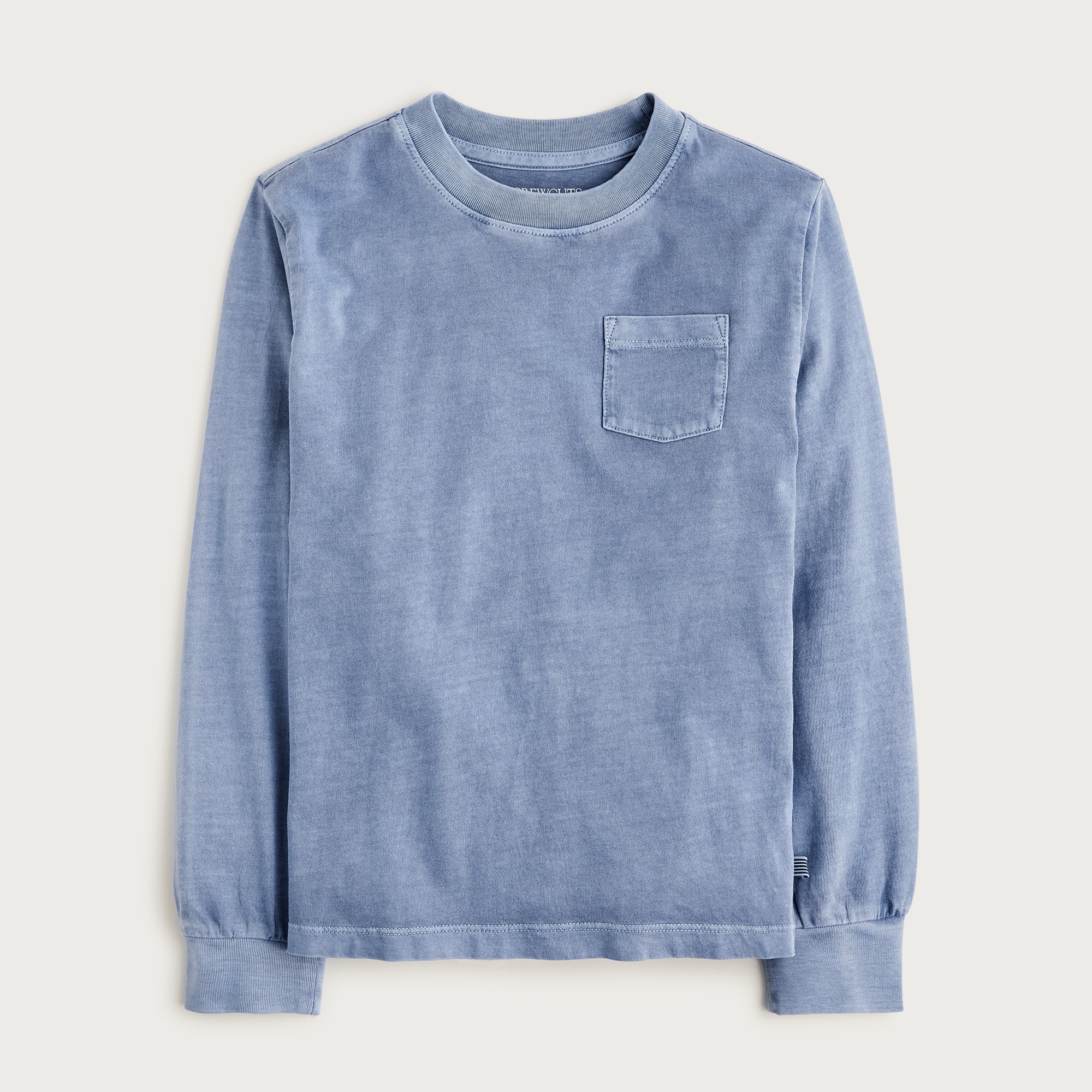 Kids' Long-sleeve Garment-dyed Pocket T-shirt In Broken-in-jersey