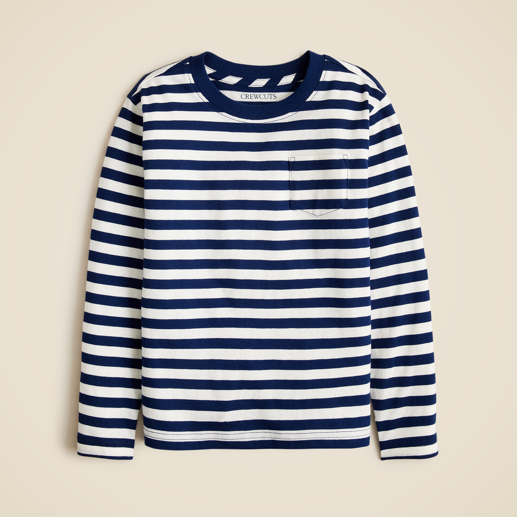 Kids' long-sleeve striped tee in broken-in-jersey