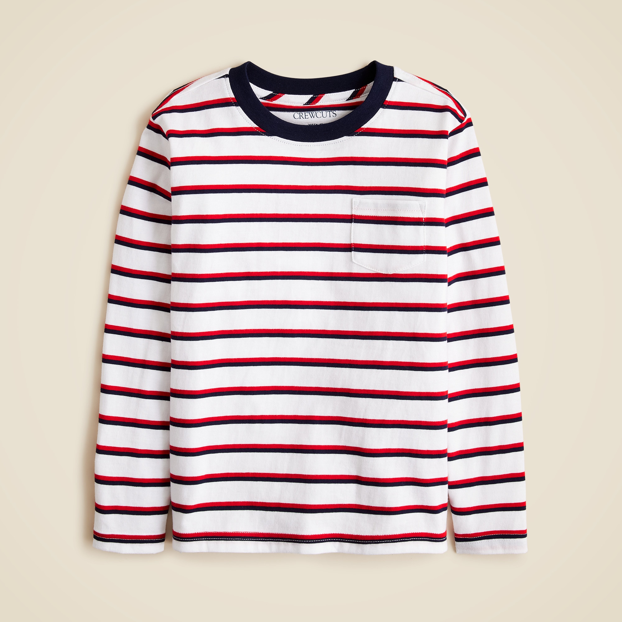  Kids' long-sleeve striped tee in broken-in-jersey