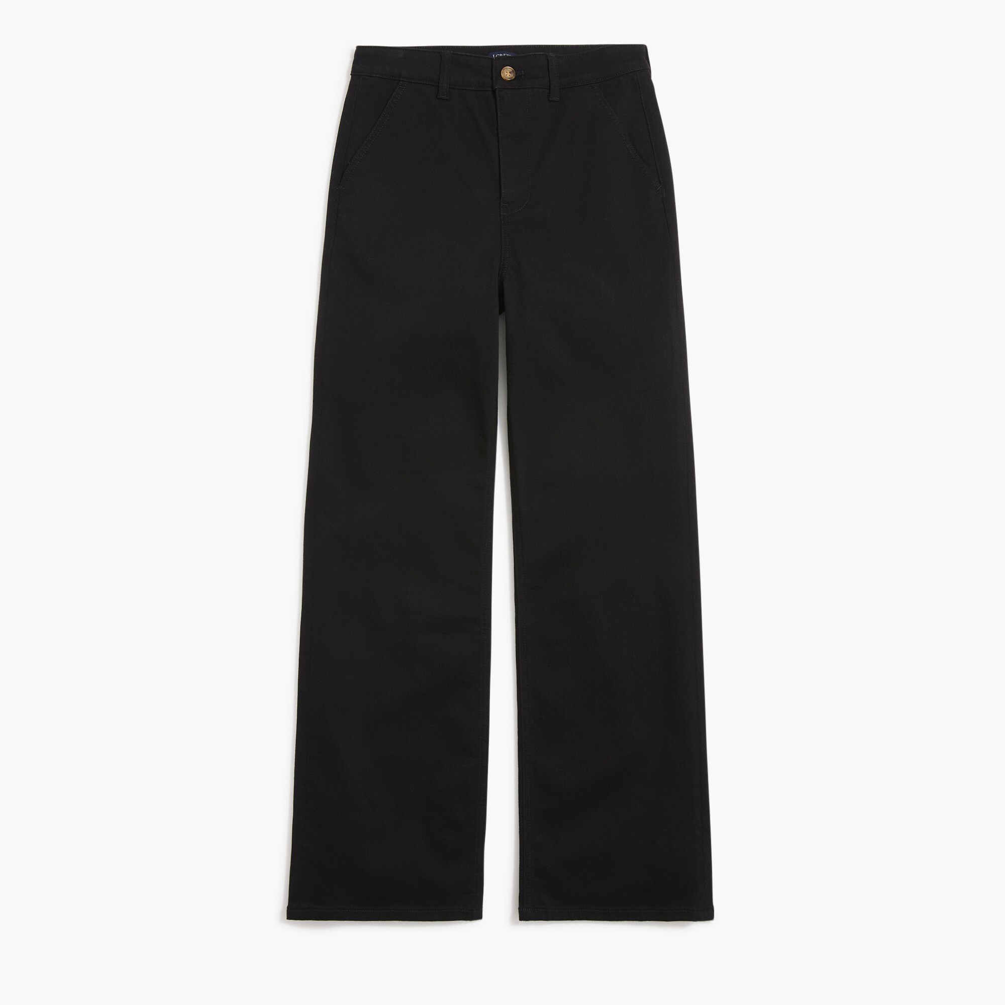 Black wide-leg denim trouser