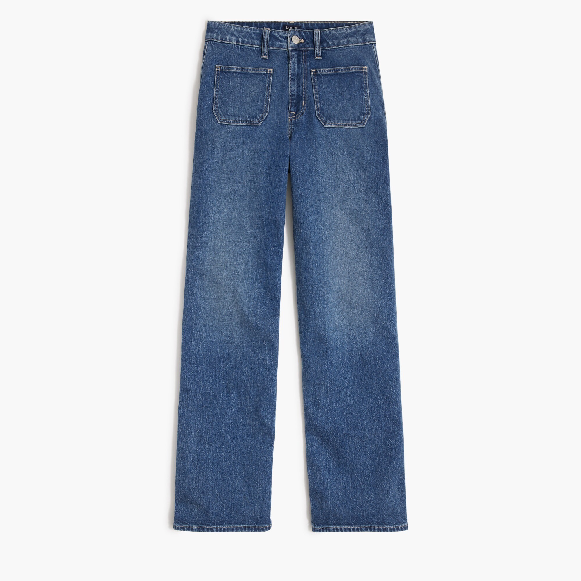 Curvy wide-leg patch-pocket jean in all-day stretch