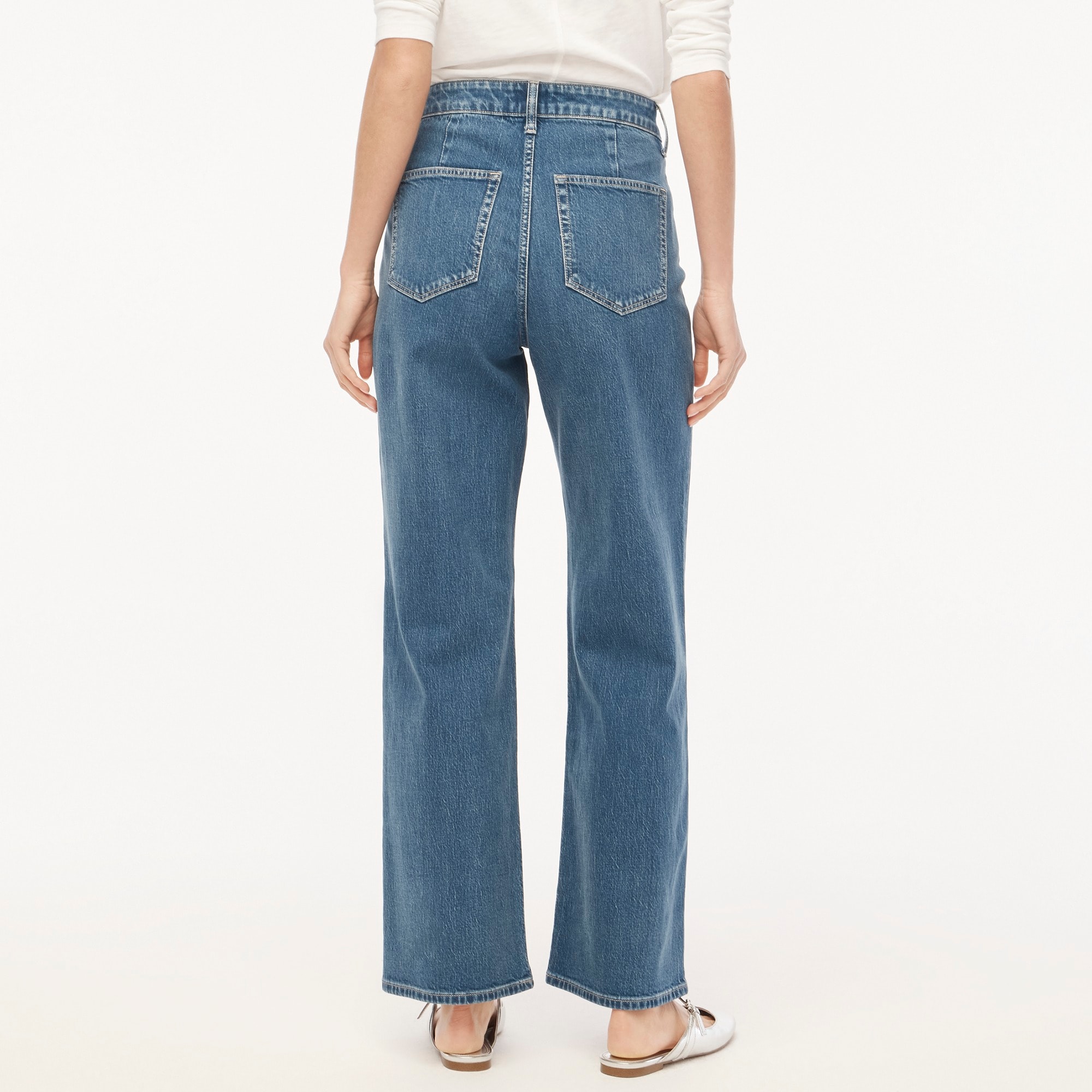 Curvy wide-leg patch-pocket jean in all-day stretch