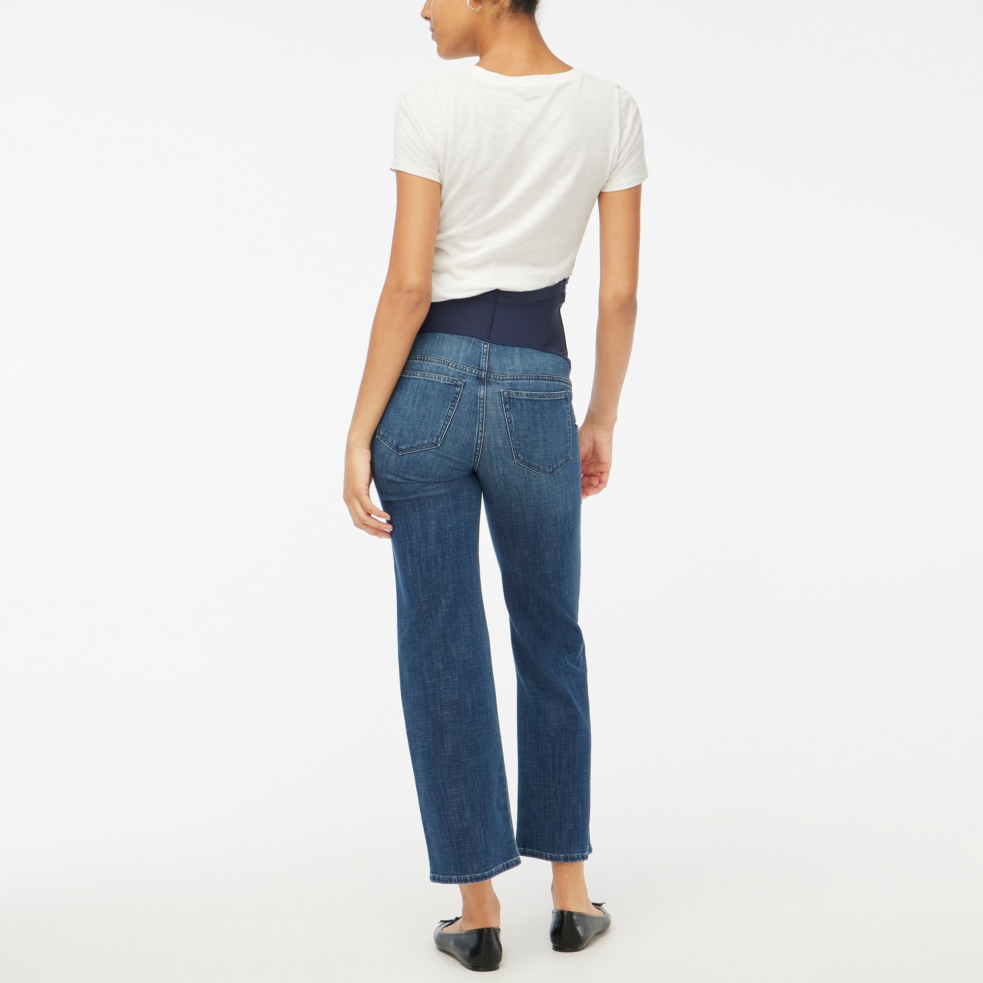 Lightweight maternity wide-leg jean