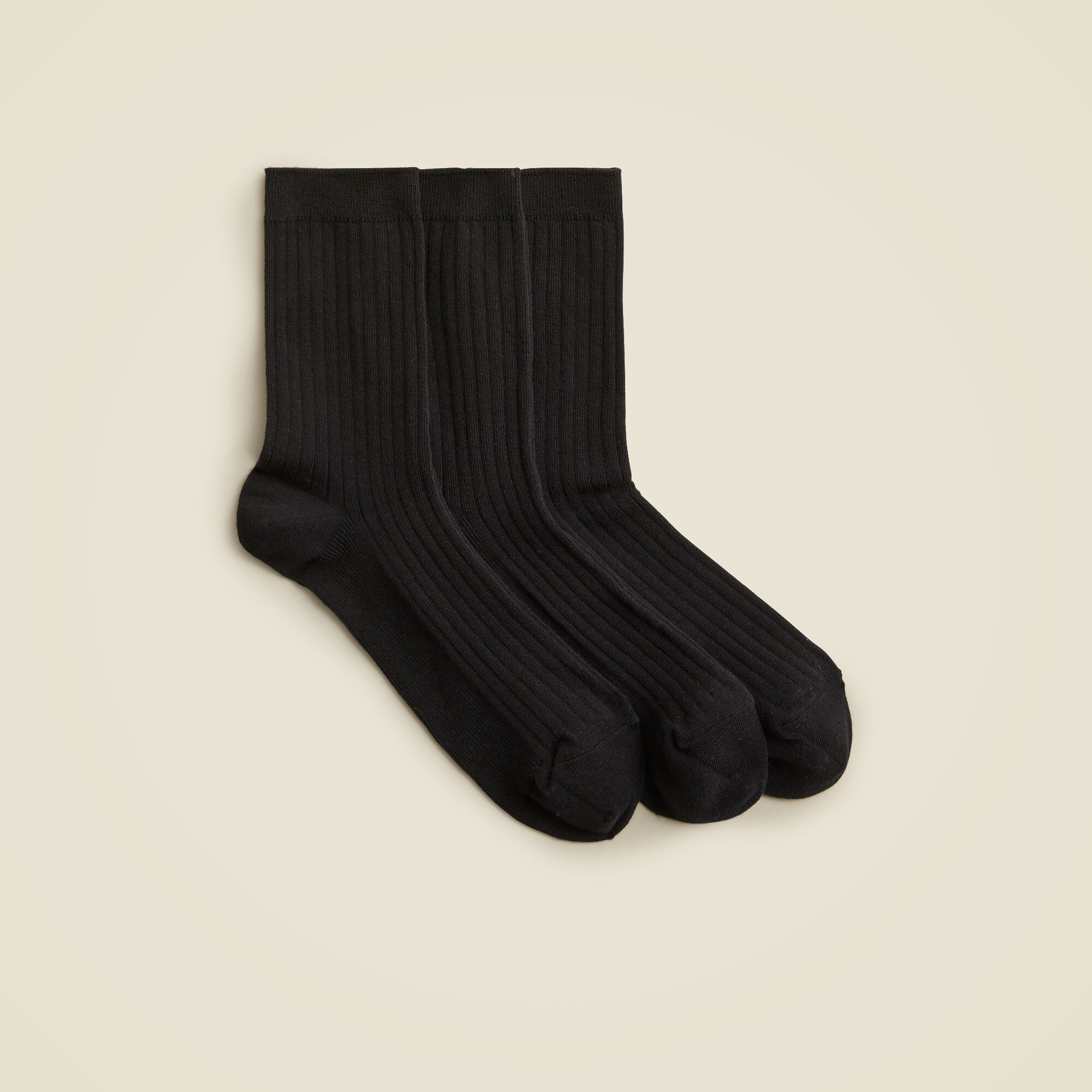 womens Ribbed cotton bootie socks three-pack