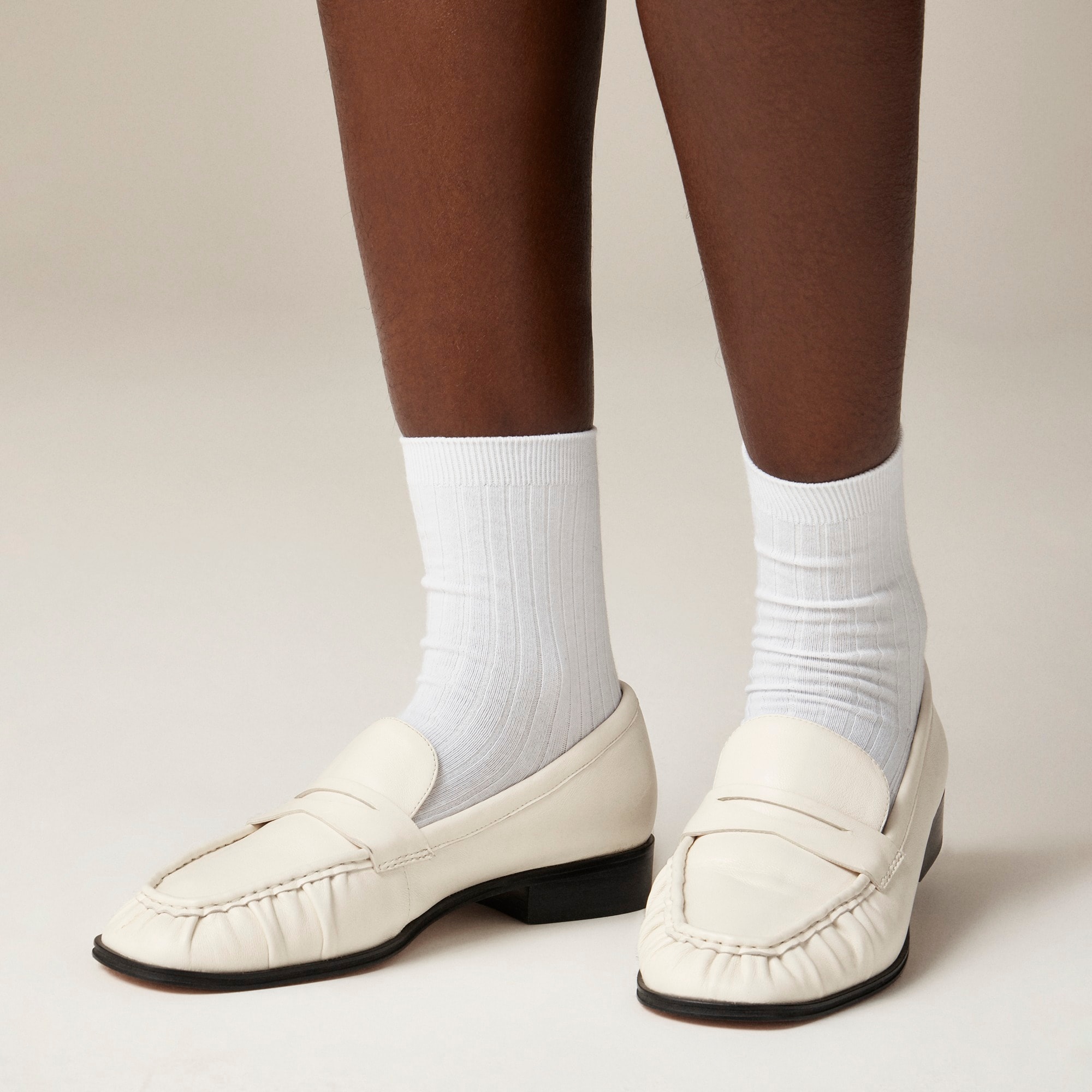 Ribbed cotton bootie socks three-pack